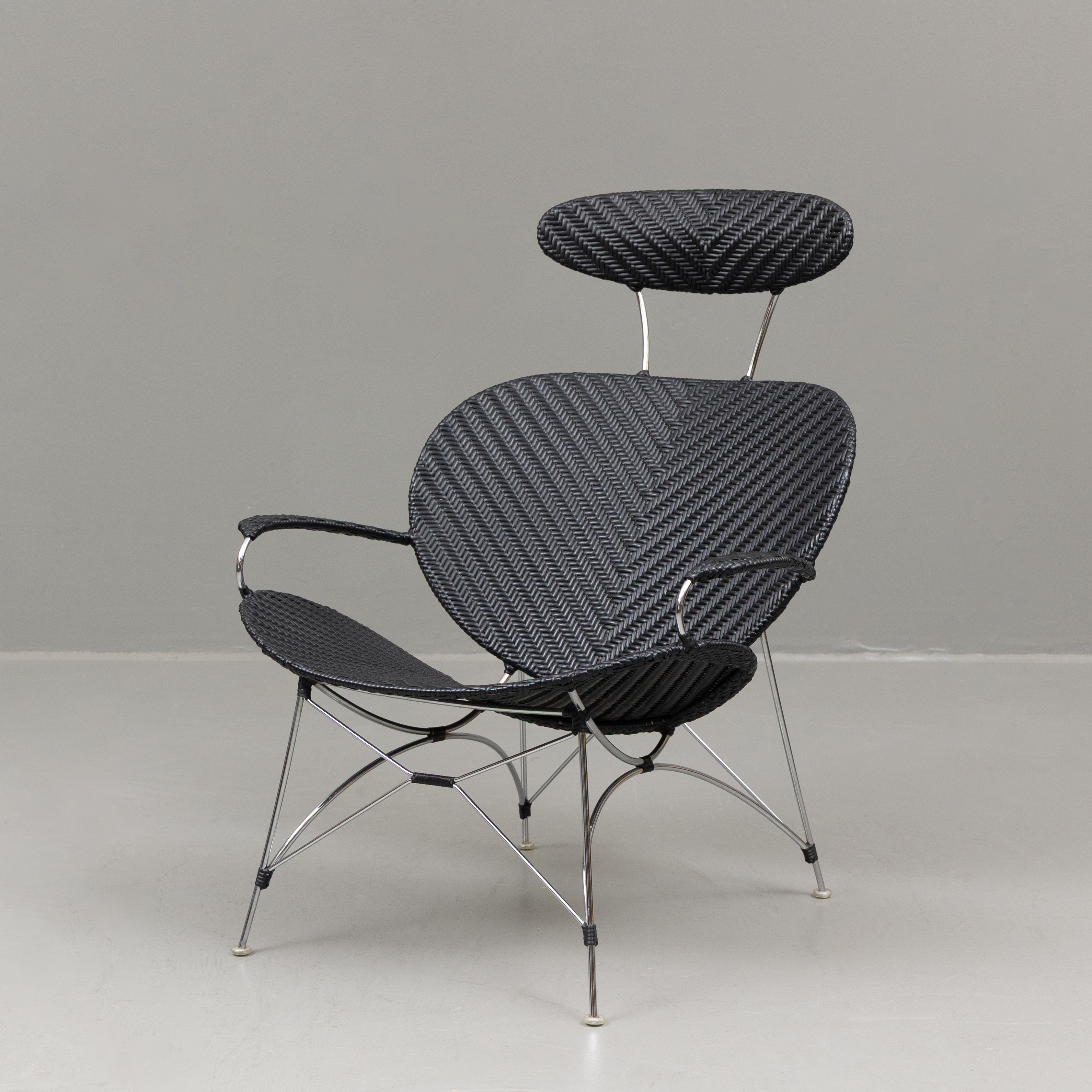 YUZURU YAMAGAWA (1933-2012). Fåtölj "modell CL 261", handflätad svart rotting, Sika-Design, Danmark.