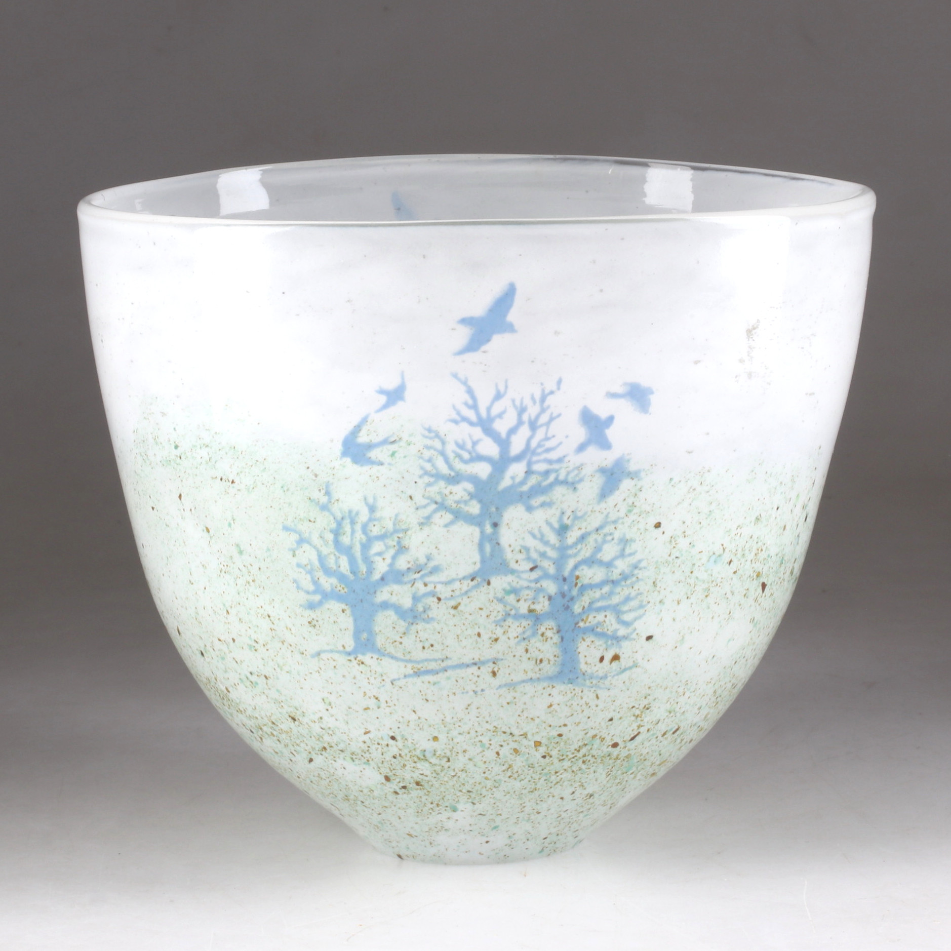 KJELL ENGMAN. Skål, glas, Kosta Boda, signerad.