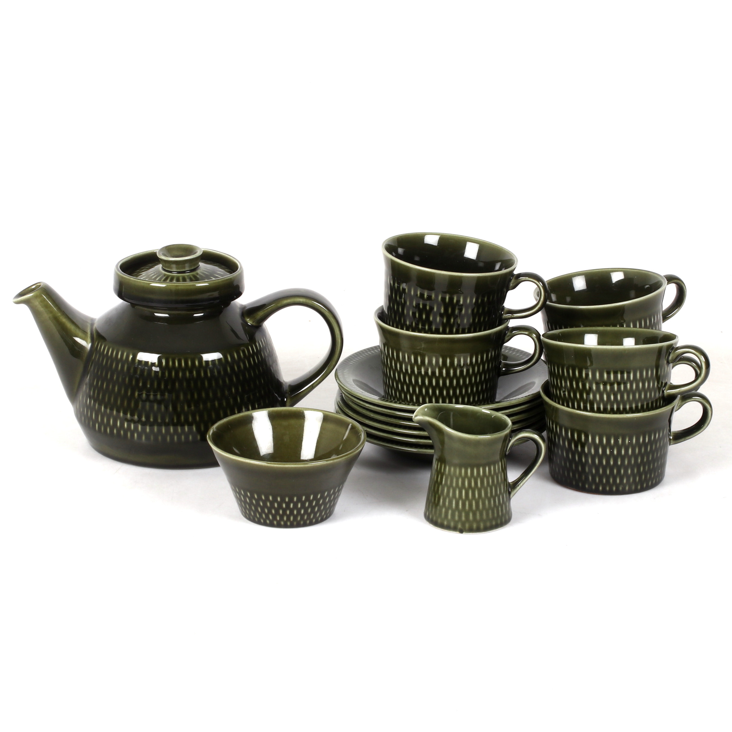 TESERVISDELAR, 17 st, porslin, Stavangerflint, Norge.