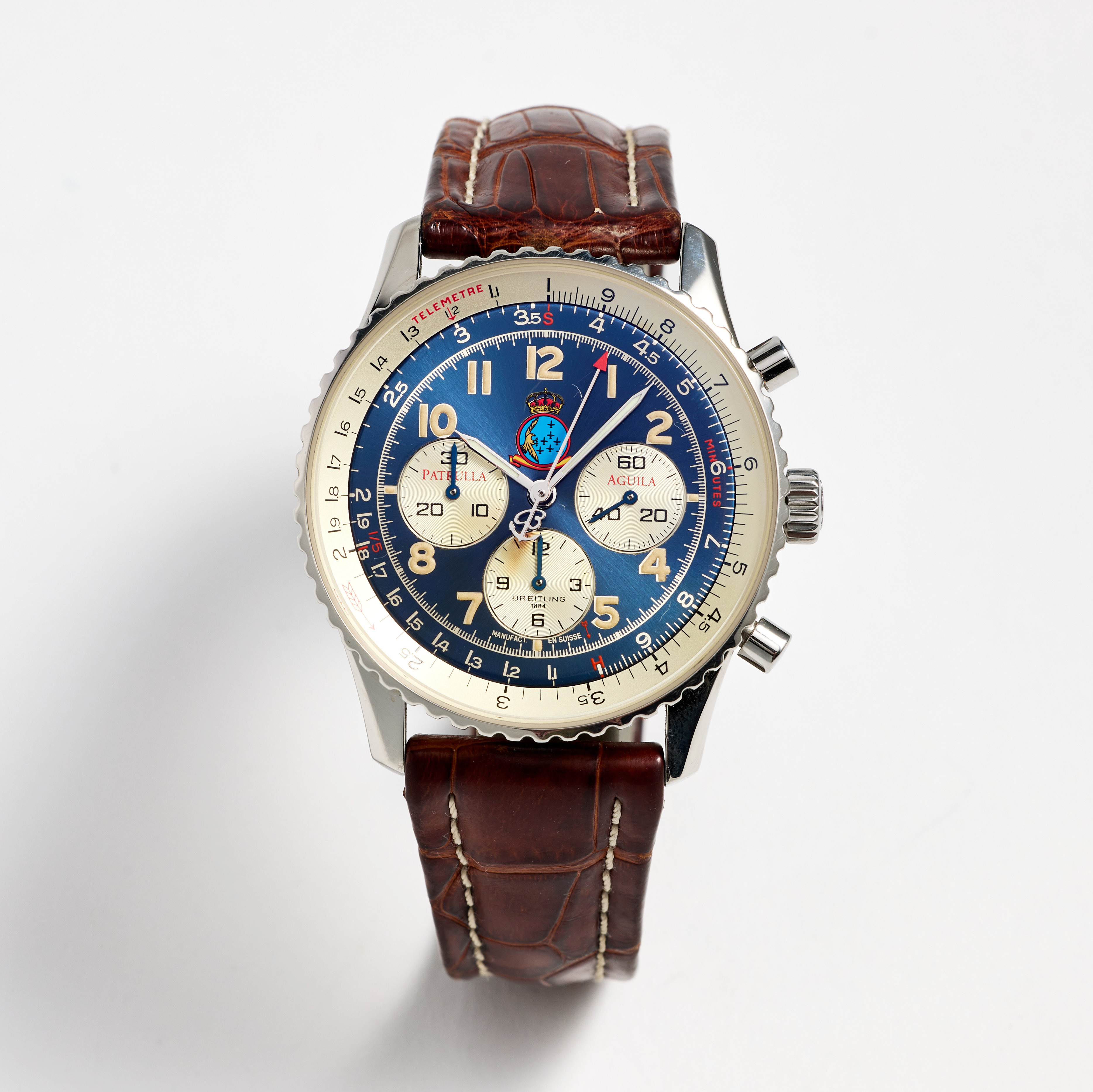 BREITLING, Navitimer 92, "Patrulla Augila", kronograf, armbandsur, 38 mm, stål, certifikat, juni 2022.