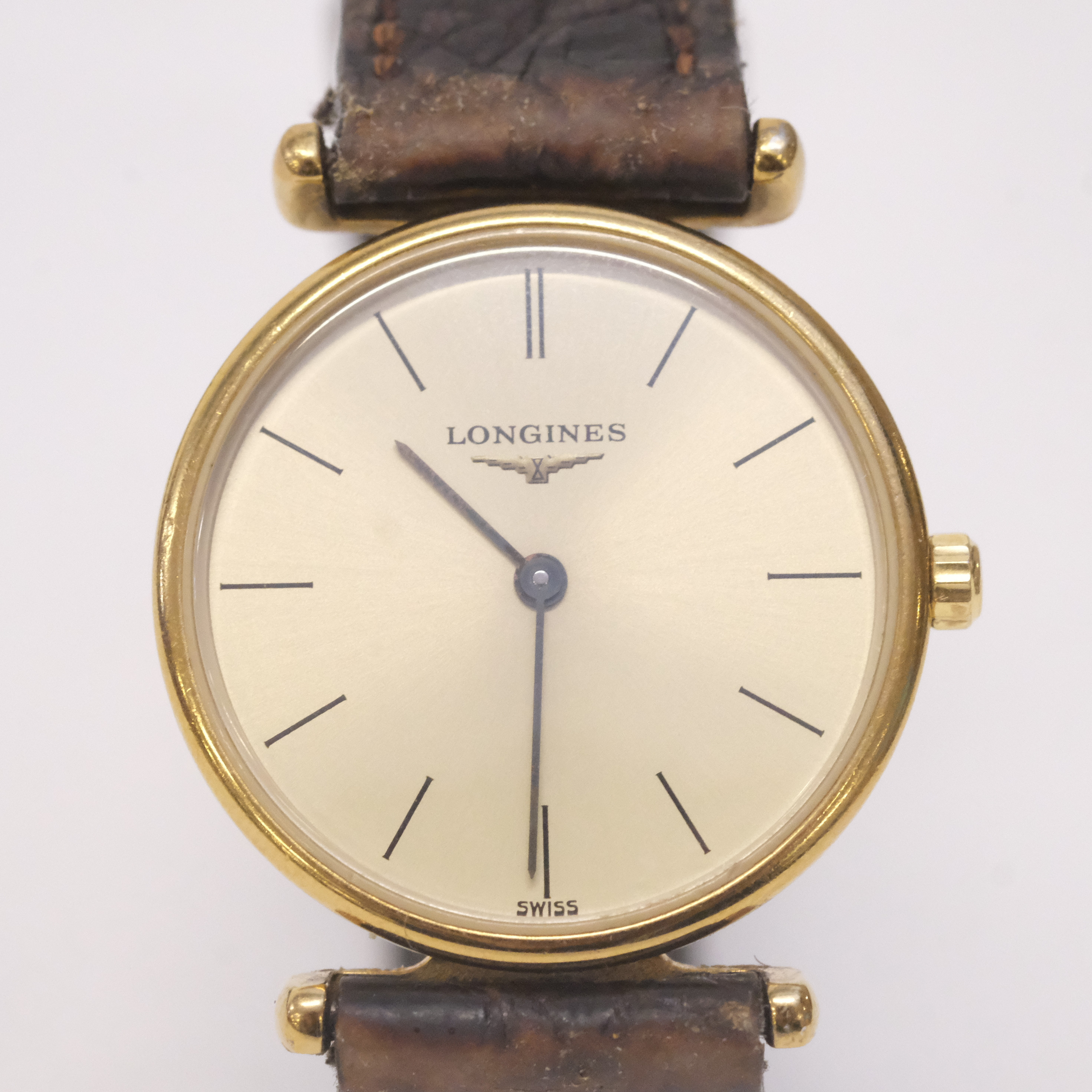 LONGINES, DAMARMBANDSUR, GULDDOUBLÉ, QUARTZ.