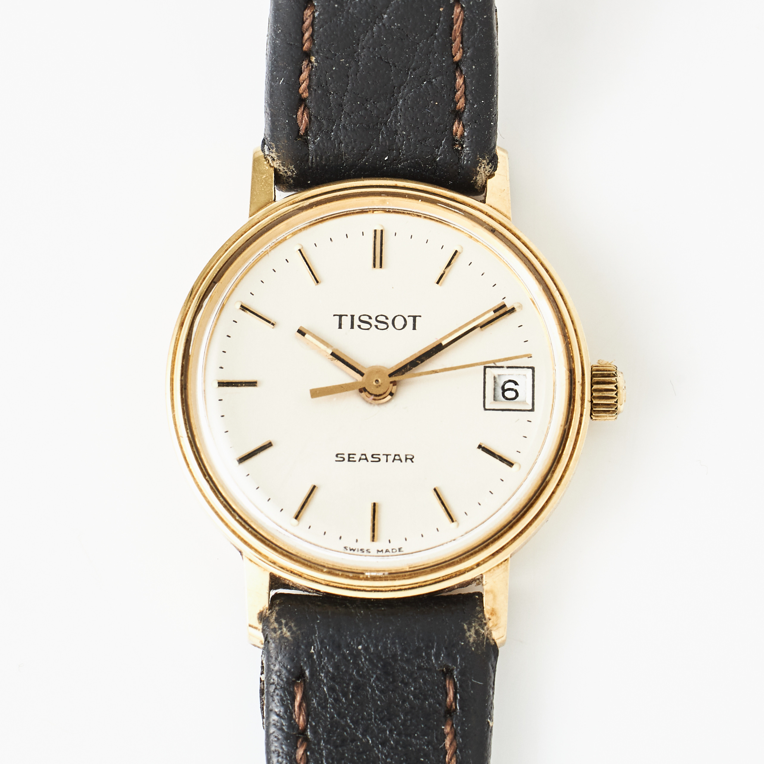 TISSOT, "Seastar", 18 k guld, quartz, plexiglas, datum, 1980-tal.