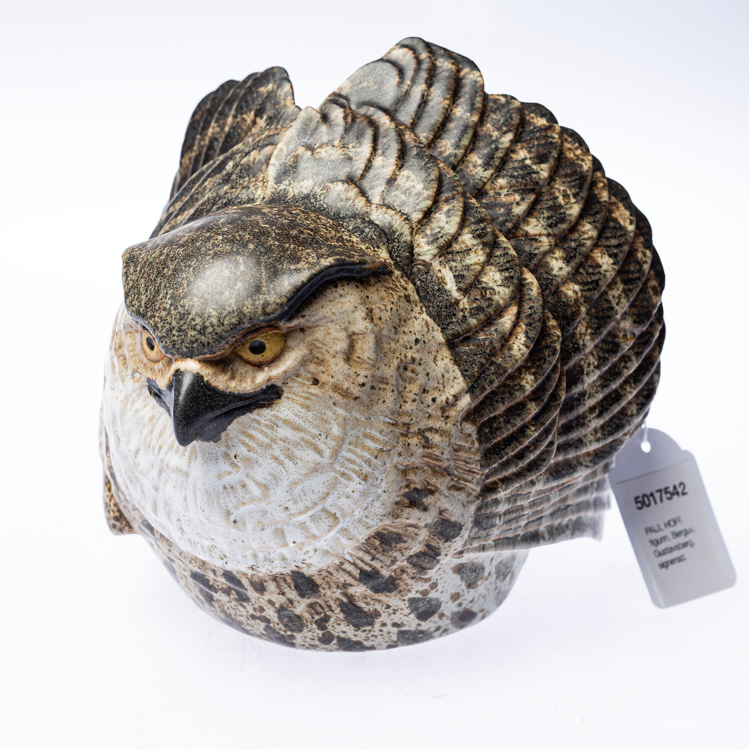 PAUL HOFF. figurin, Berguv, Gustavsberg, signerad.