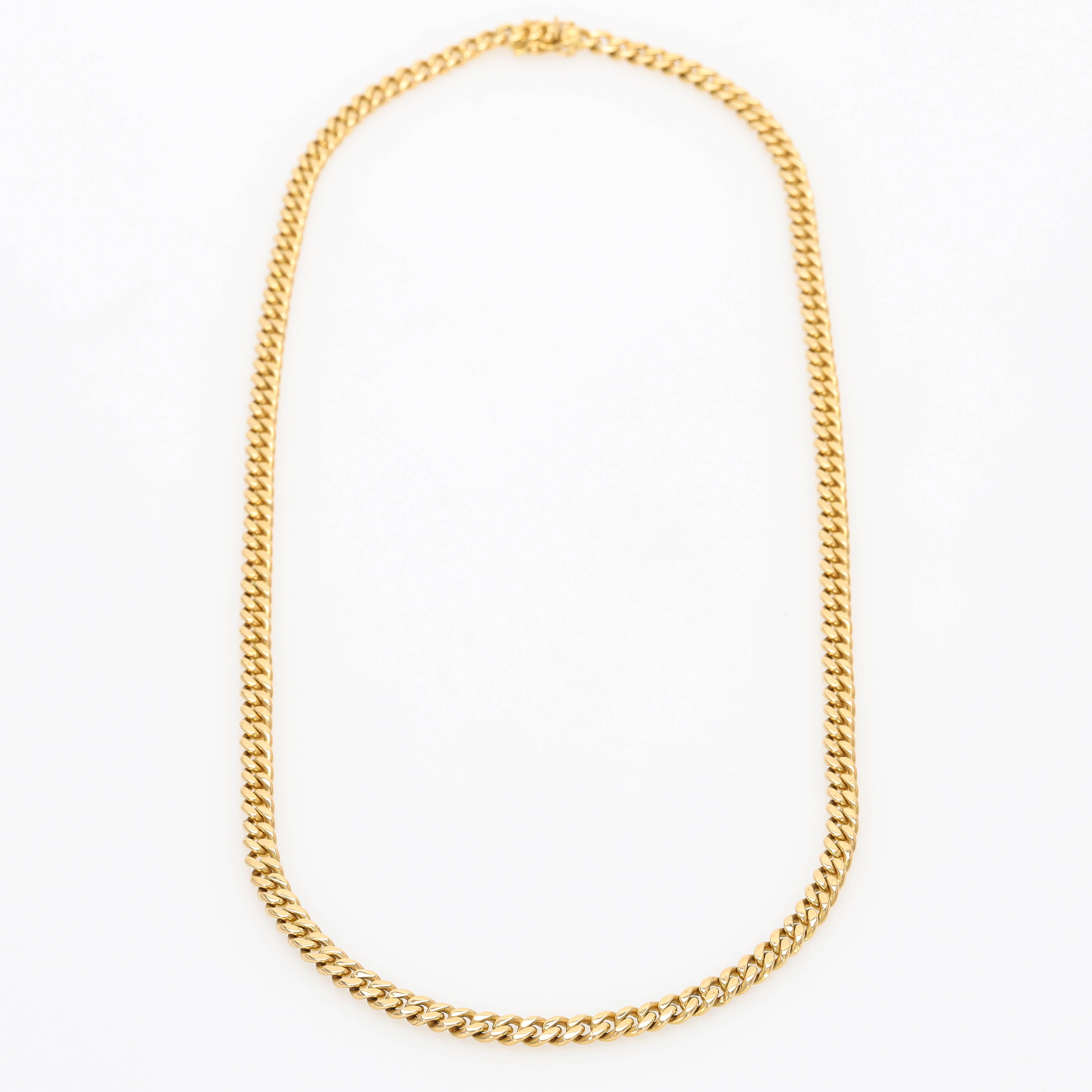 HALSKEDJA, 18 k guld, längd 56,5 cm, pansarlänk.