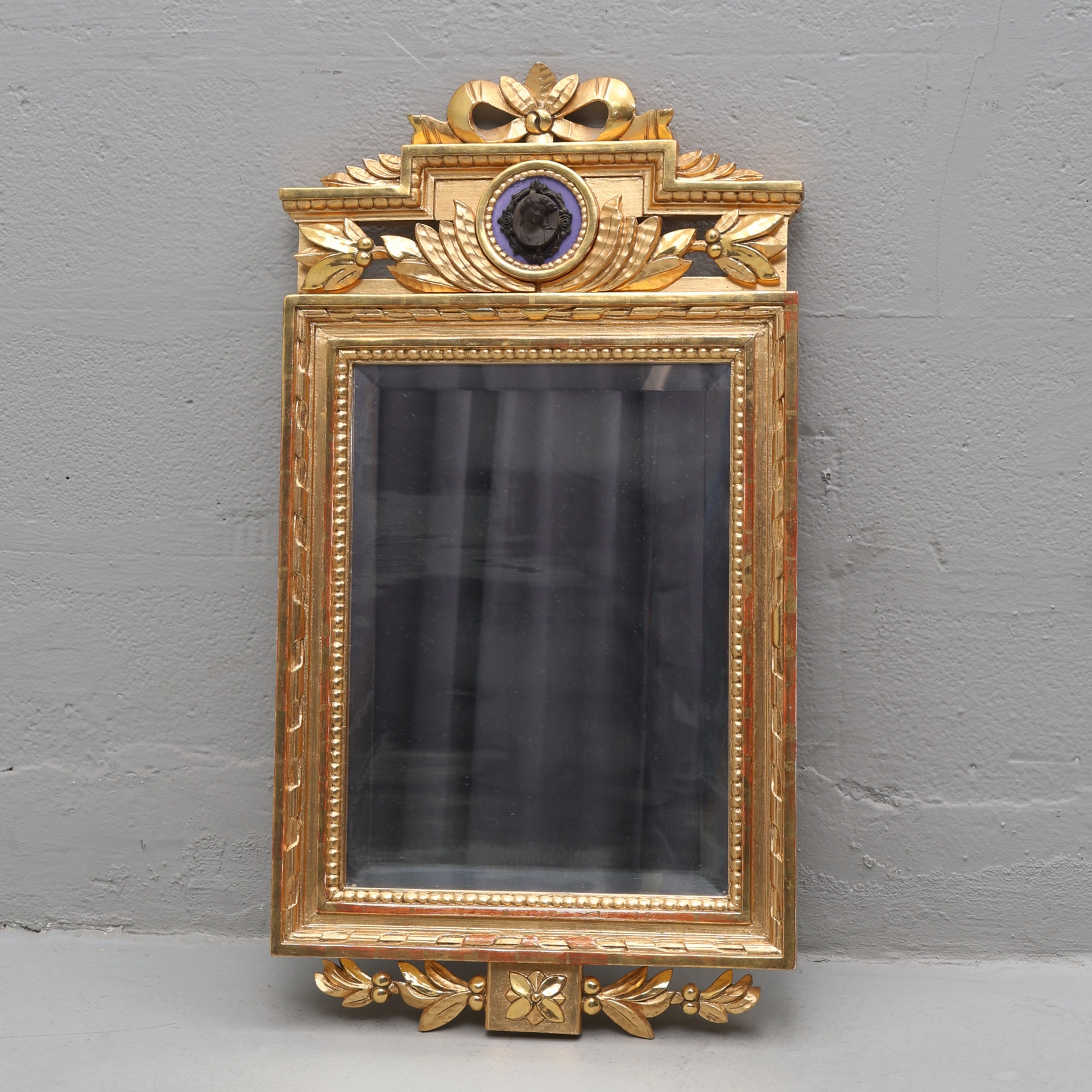 SPEGEL, gustaviansk stil, fasettslipad glas 1900-tal.