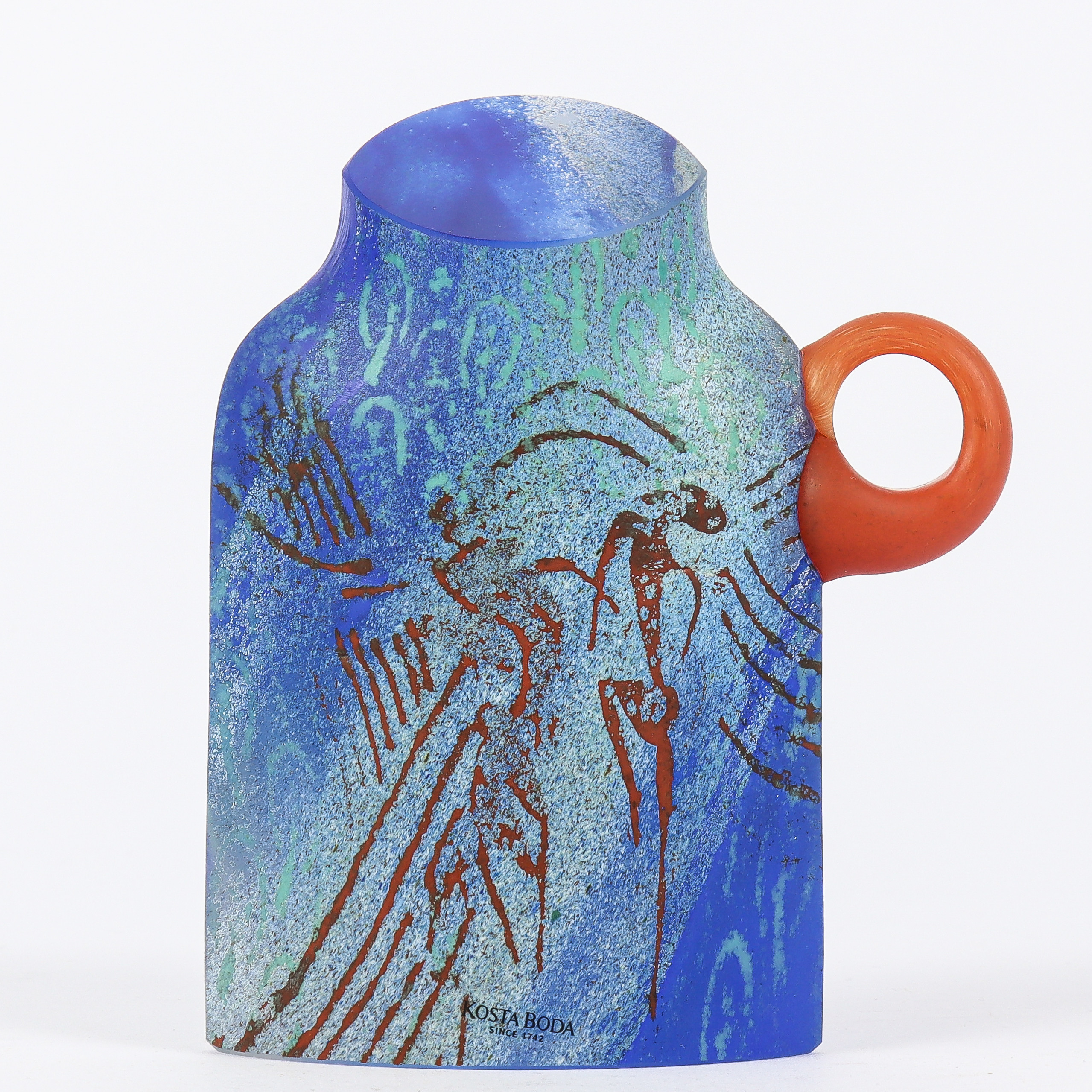 KJELL ENGMAN. Skulptur konstglas, Kosta Boda, signerad.