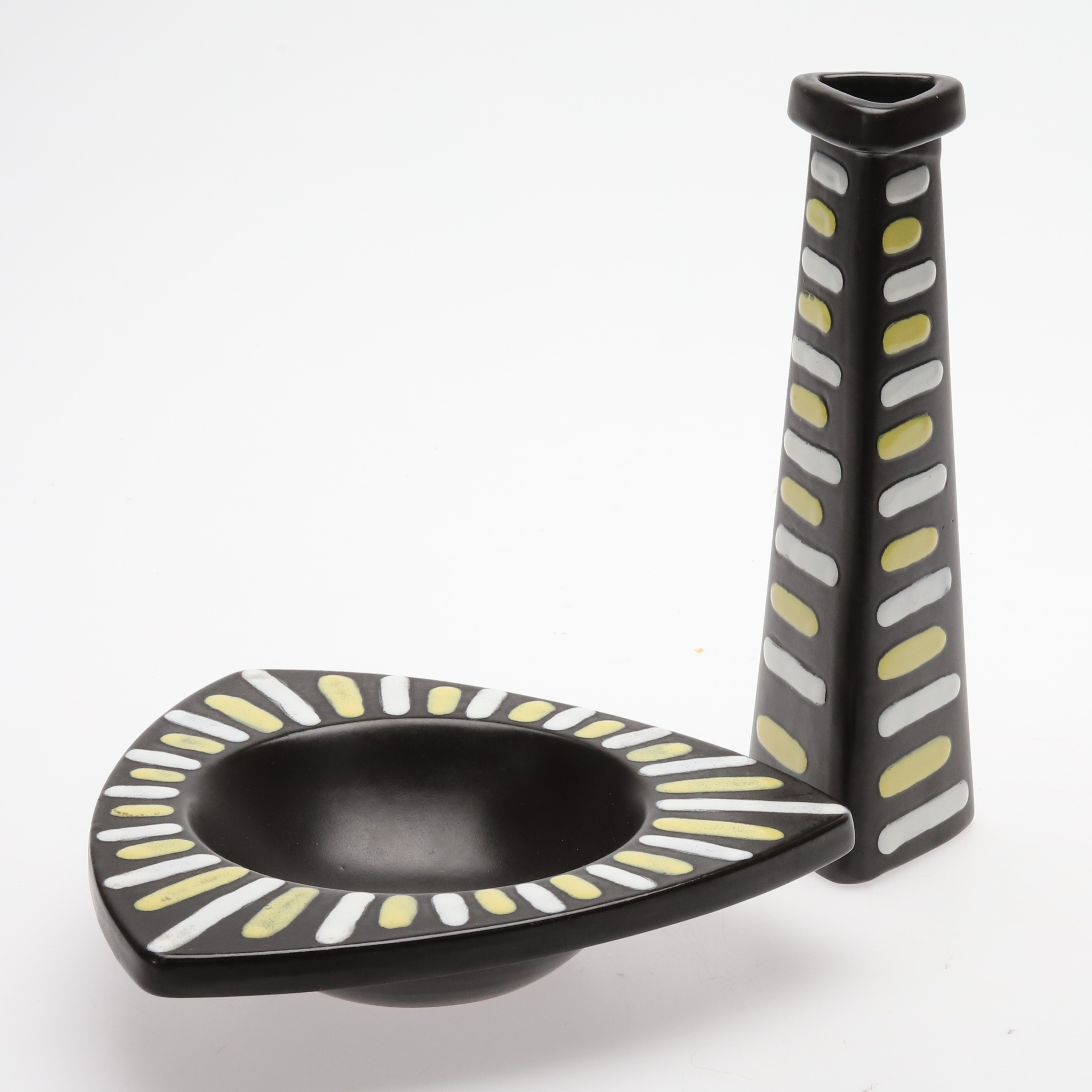 HJÖRDIS OLDFORS, "Trio", vas & skål, 1950-tal, Upsala Ekeby, 2 st.