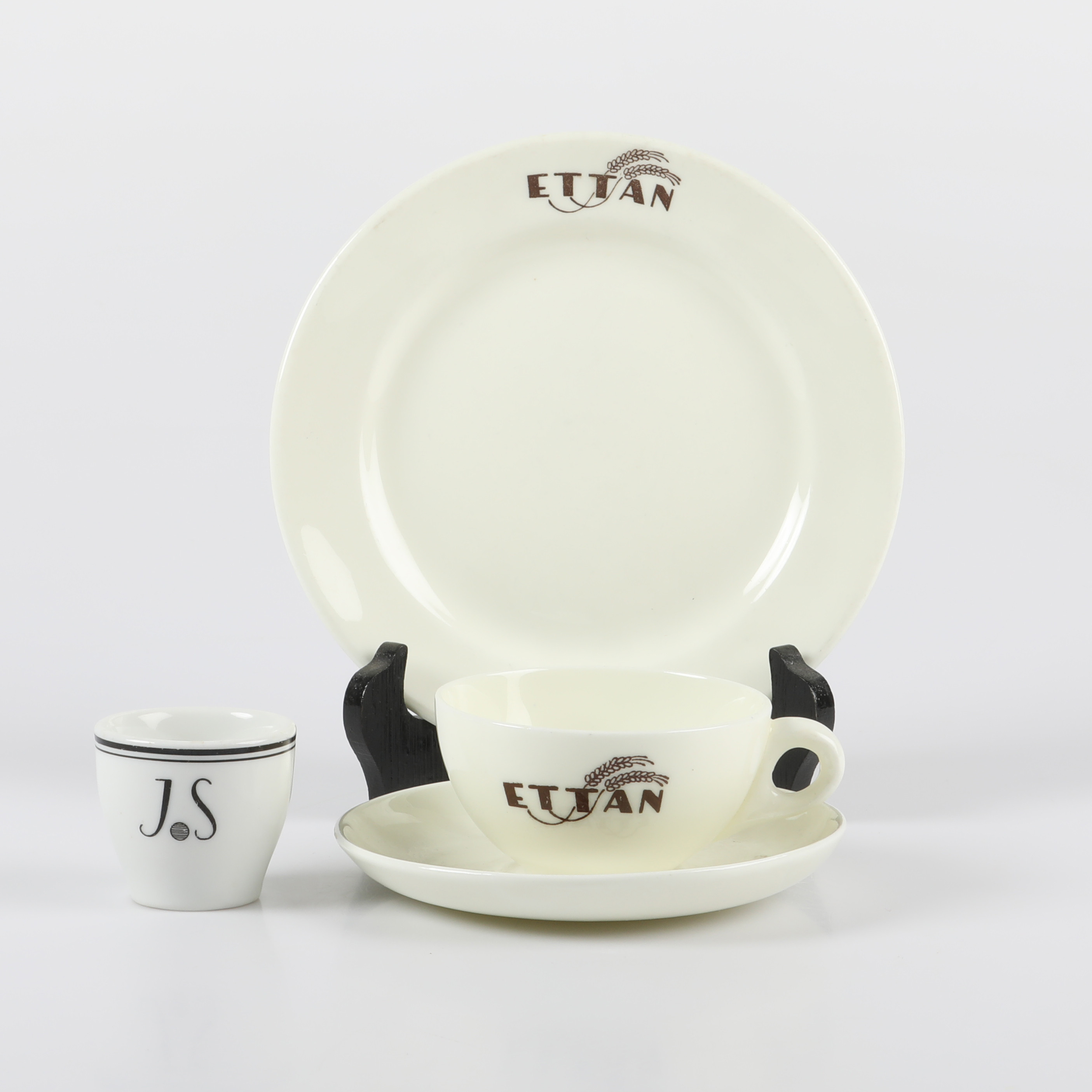 CAFÉPORSLIN, 4 stycken, mestadels "Ettan", porslin, Gustavsberg/ALP, Lidköping, 1900-talets mitt.