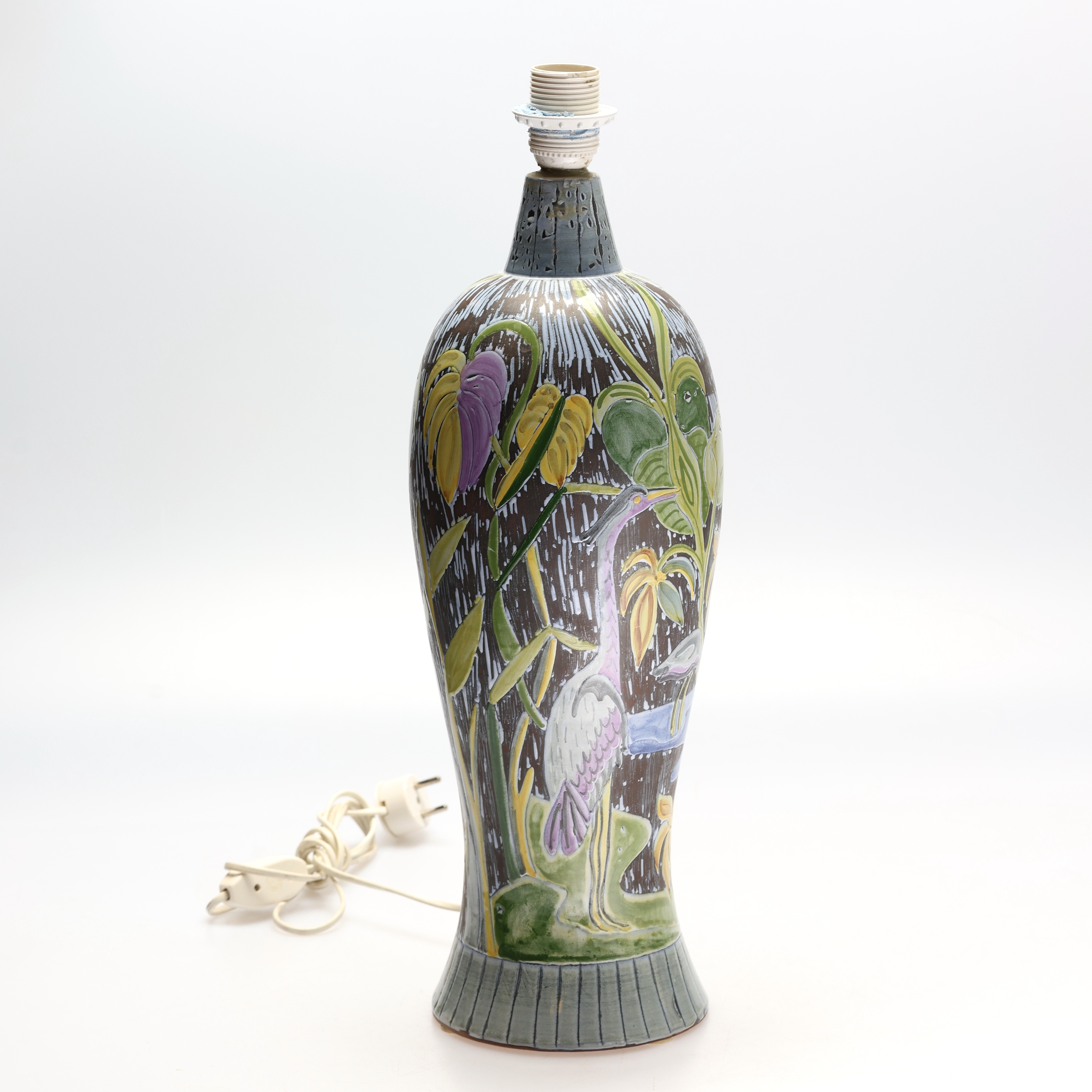 BORDSLAMPA, keramik, Laholm 1900-tal.