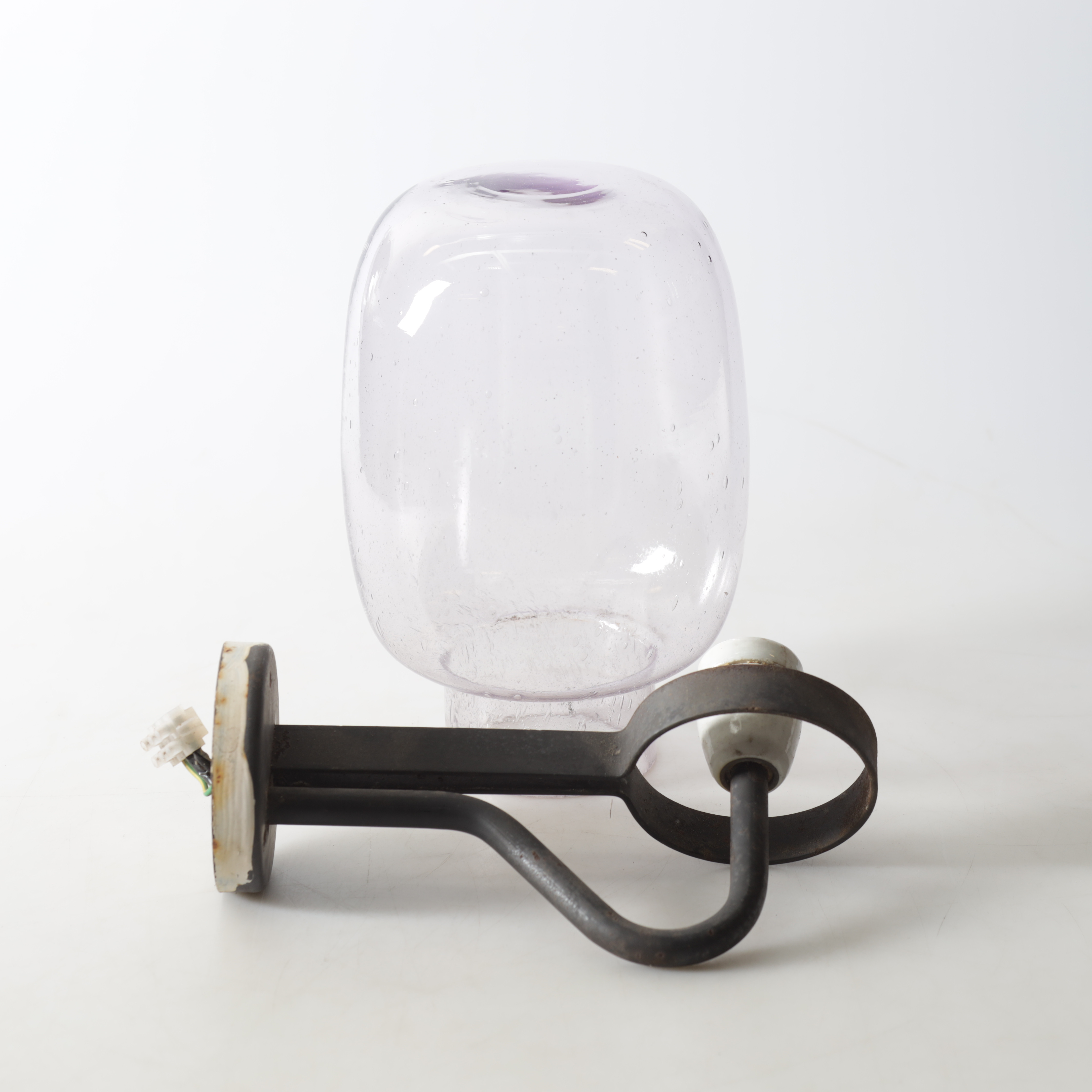 VÄGGLAMPA, metall & glas, 1960/70-tal.