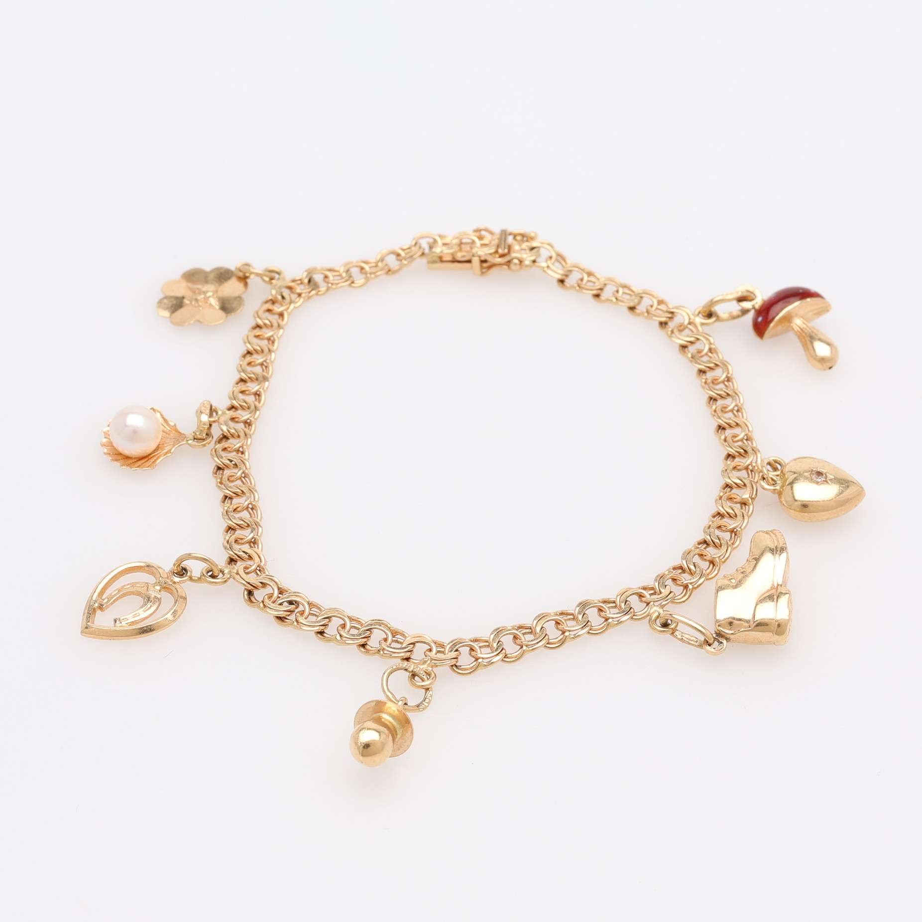 BERLOCKARMBAND, 18 K GULD, totalt 13,5 g.