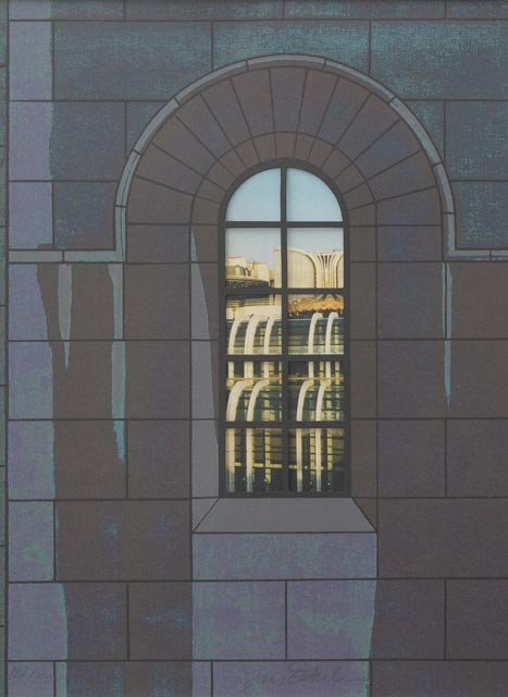 LARS ÖSTERLIN. Fönsterparti, litografi nr 182/190, signerad.