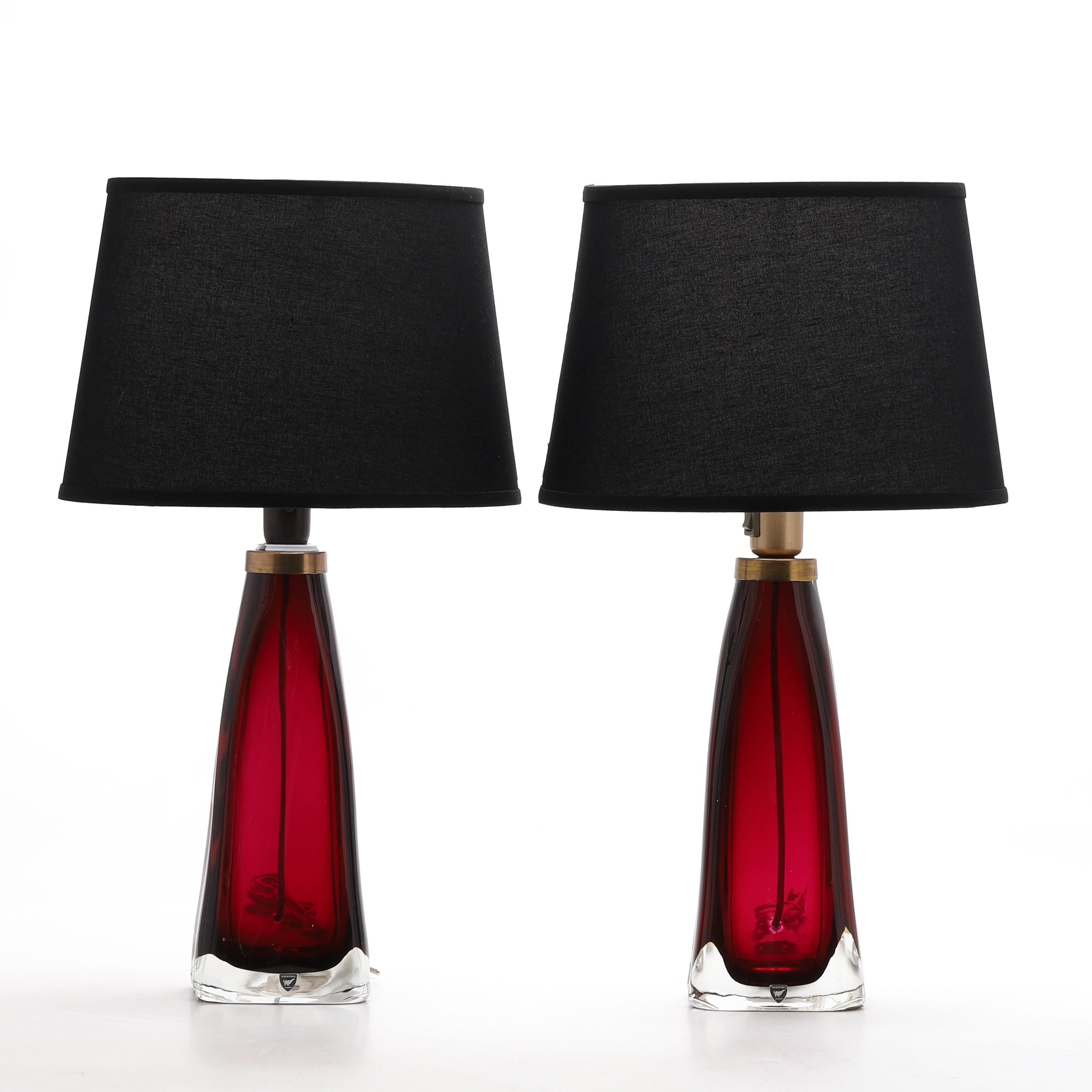 CARL FAGERLUND. Bordslampor, ett par, "RD 1323", Orrefors.