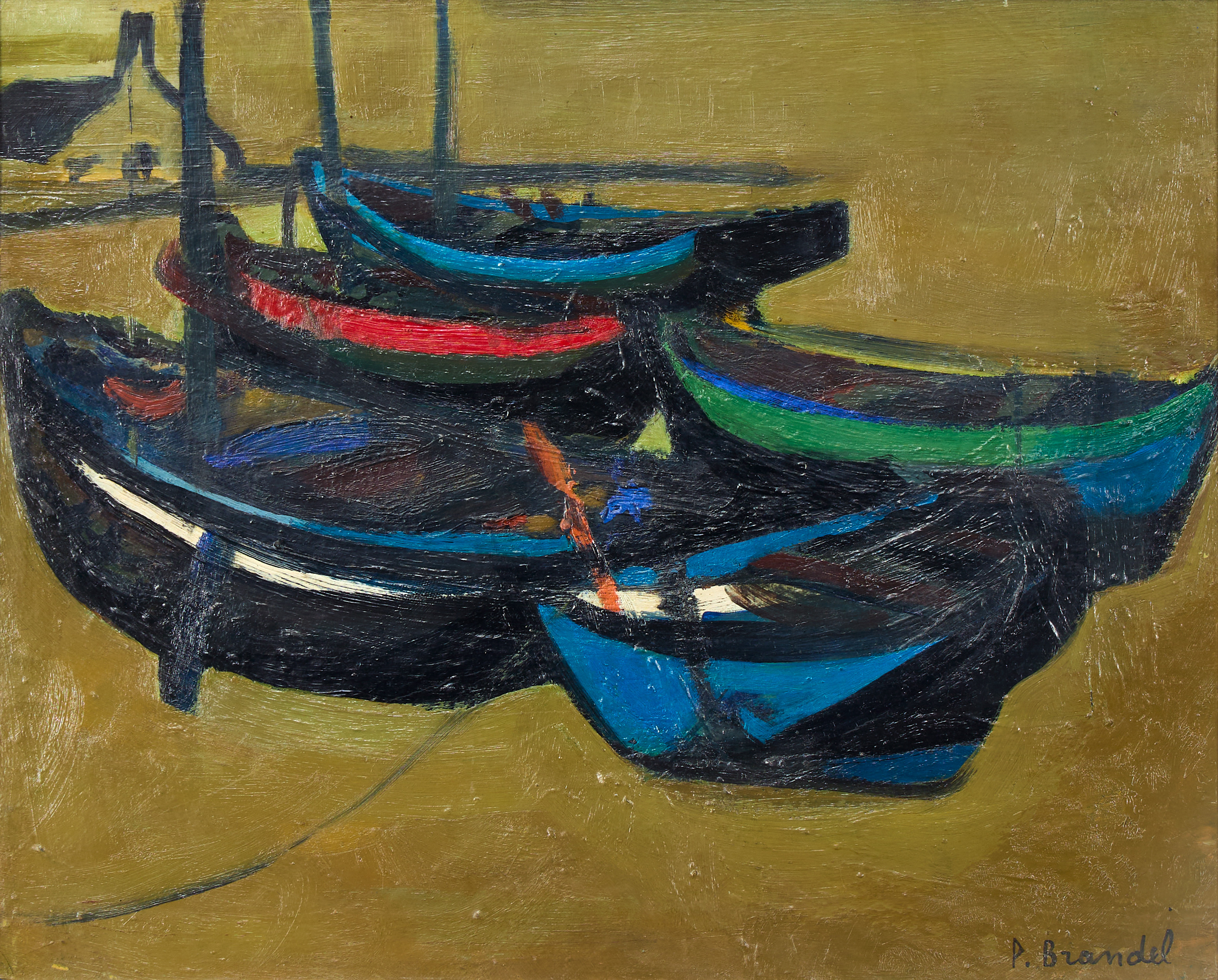 PIERRE BRANDEL 1912-1976. "Bateaux Bretagne".