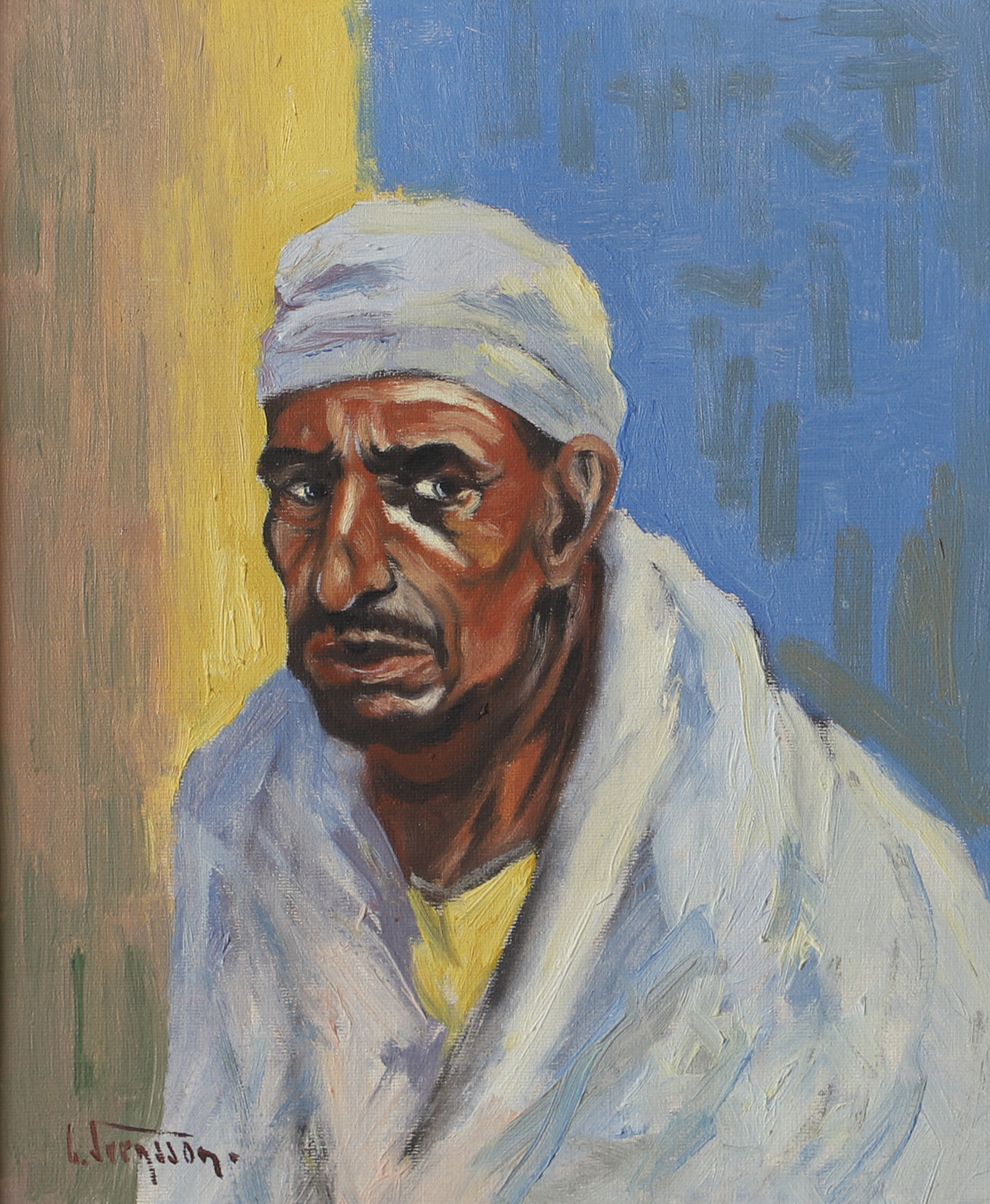 GÖTE SVENSSON. Porträtt, olja på duk, signerad G. Svensson.