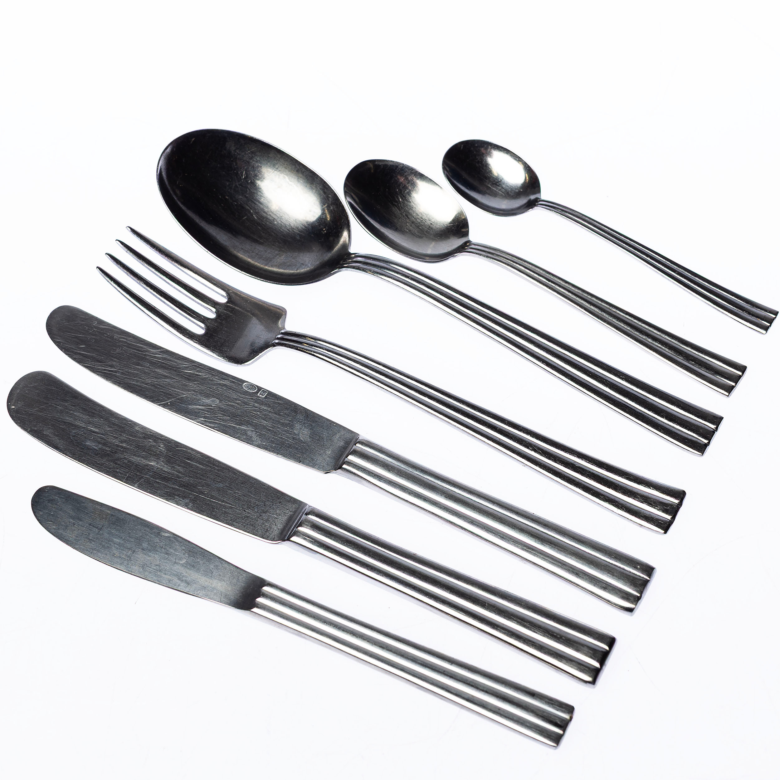 FOLKE ARSTRÖM. Bestickservis, 48 delar, rostfritt stål, "Thebe", Gense.