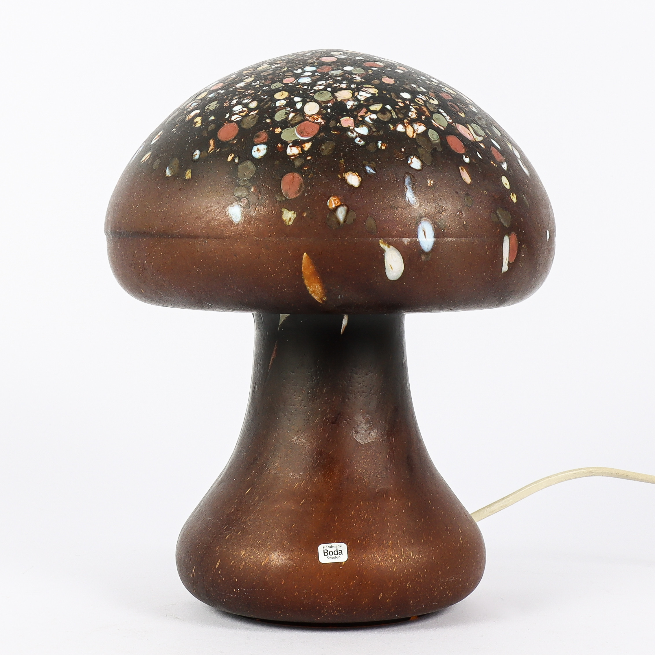 BORDSLAMPA konstglas, svamplampa, Monica Backström, Boda.