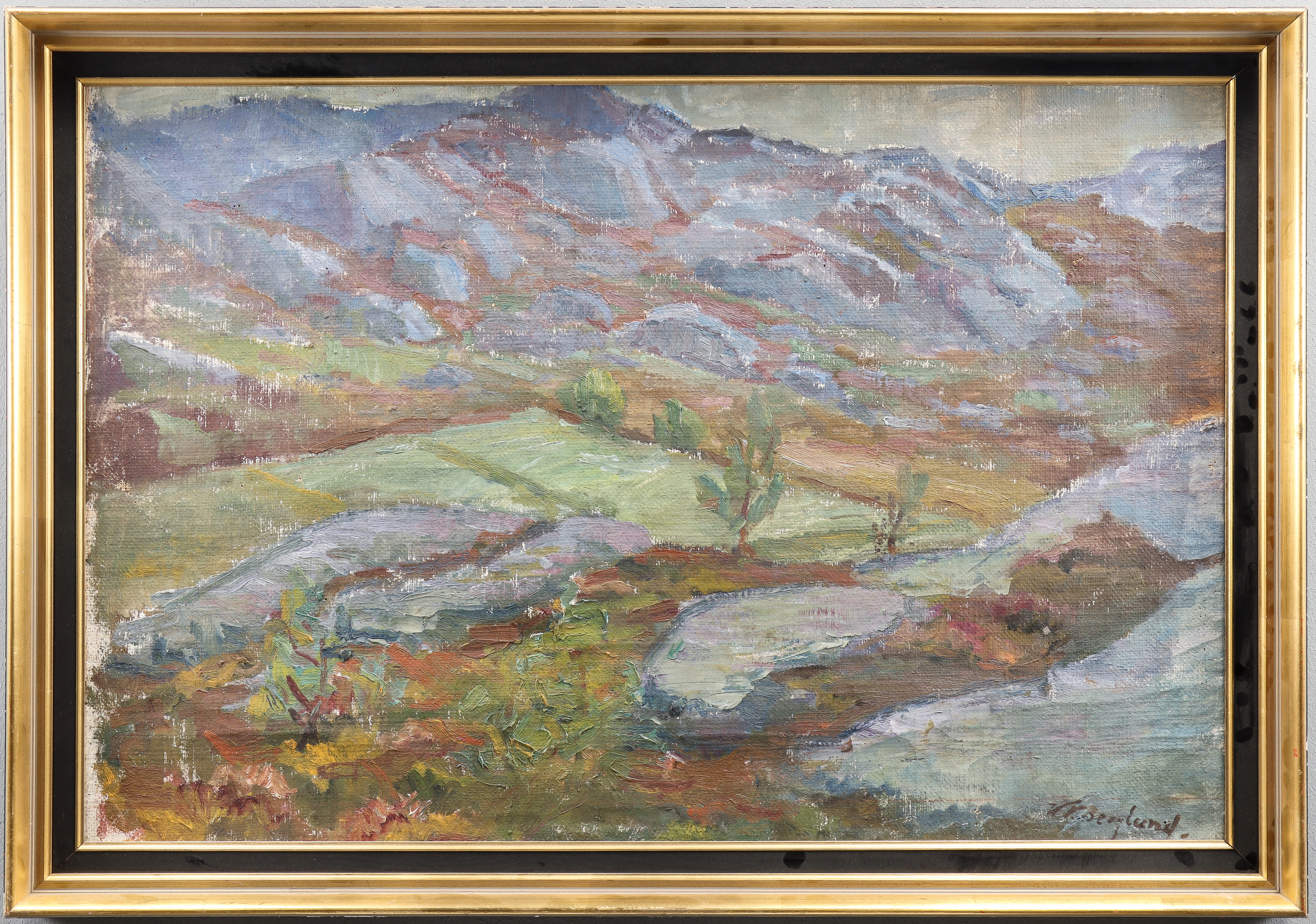 OIDENTIFIERAD KONSTNÄR olja på pannå, signerad.