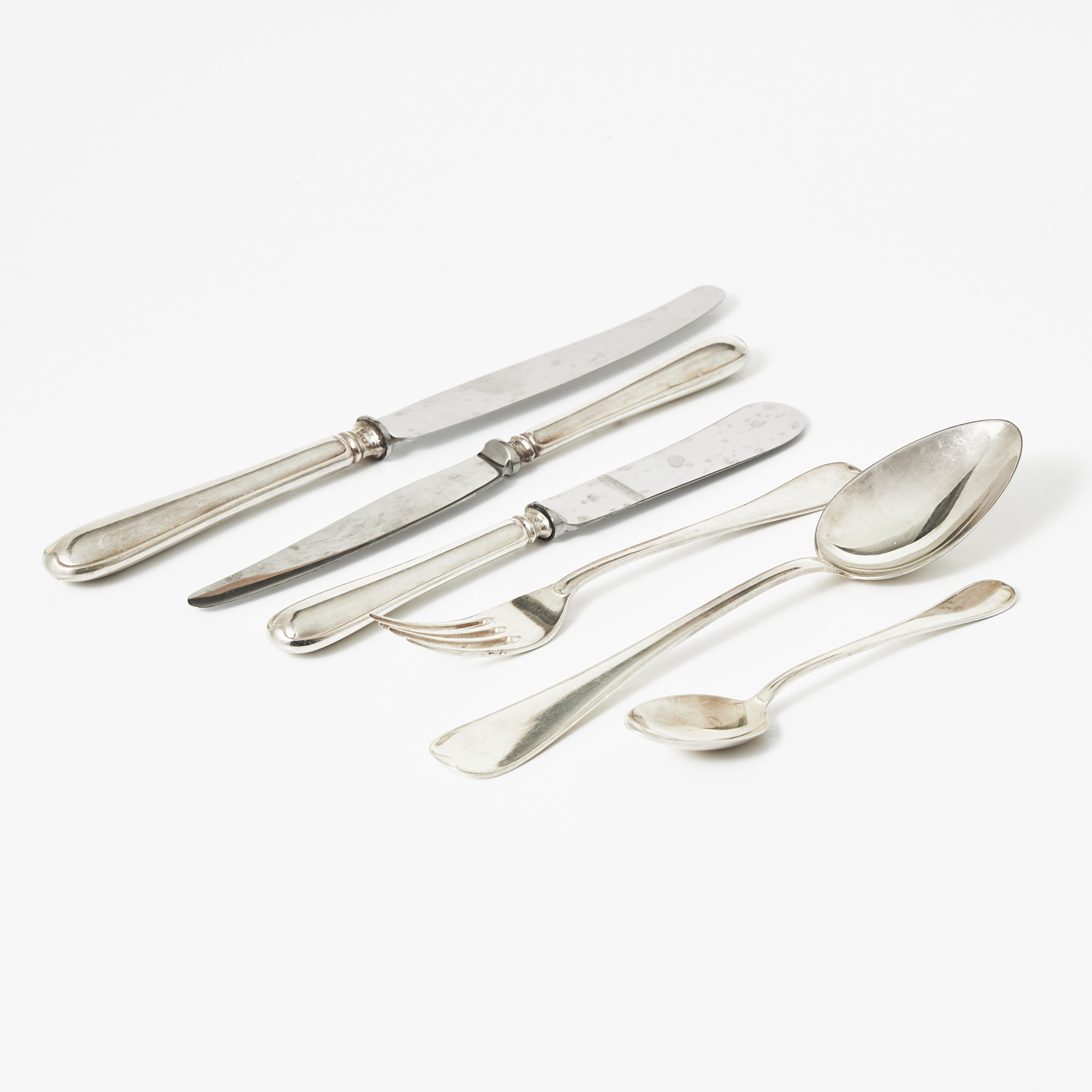 BESTICKSSERVIS, 44 delar, silver, modell svensk rund, CGH samt GAB, Stockholm omkring 1960.