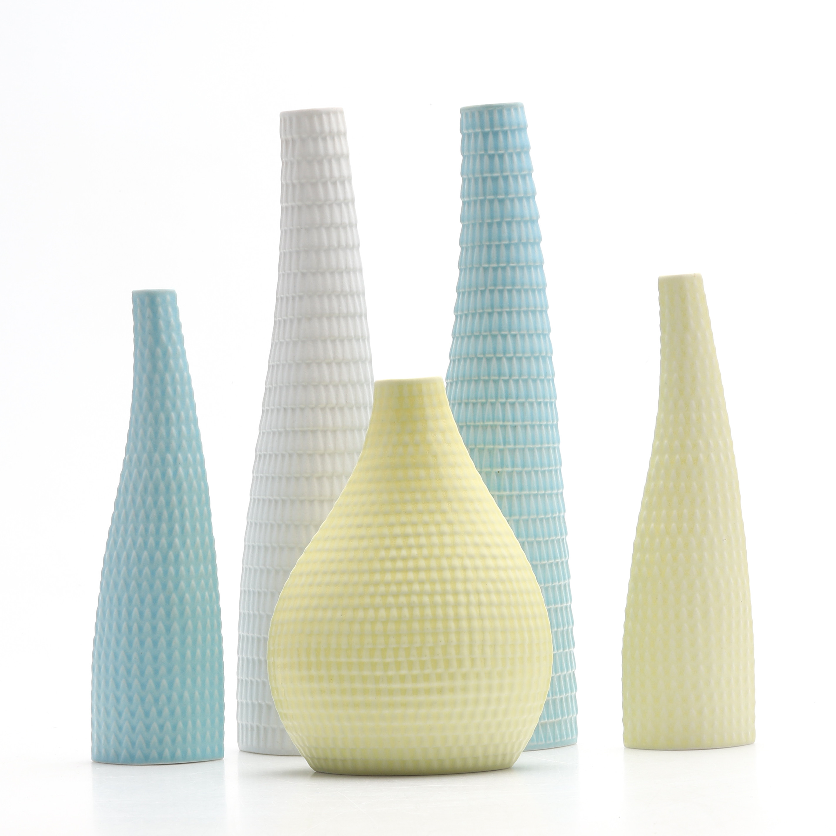 STIG LINDBERG. Vaser, 5 st, "Reptil", Gustavsberg Studio.