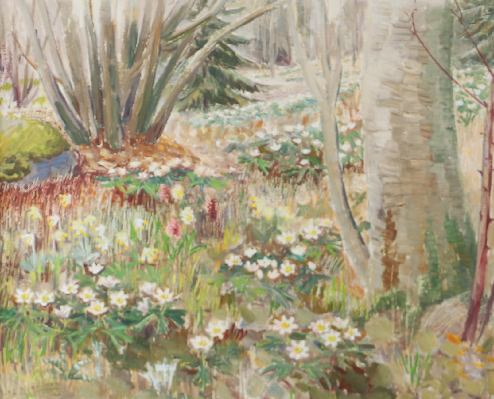 MATS MASON. "Hagenblommor", olja på pannå, signerad a´tergo.