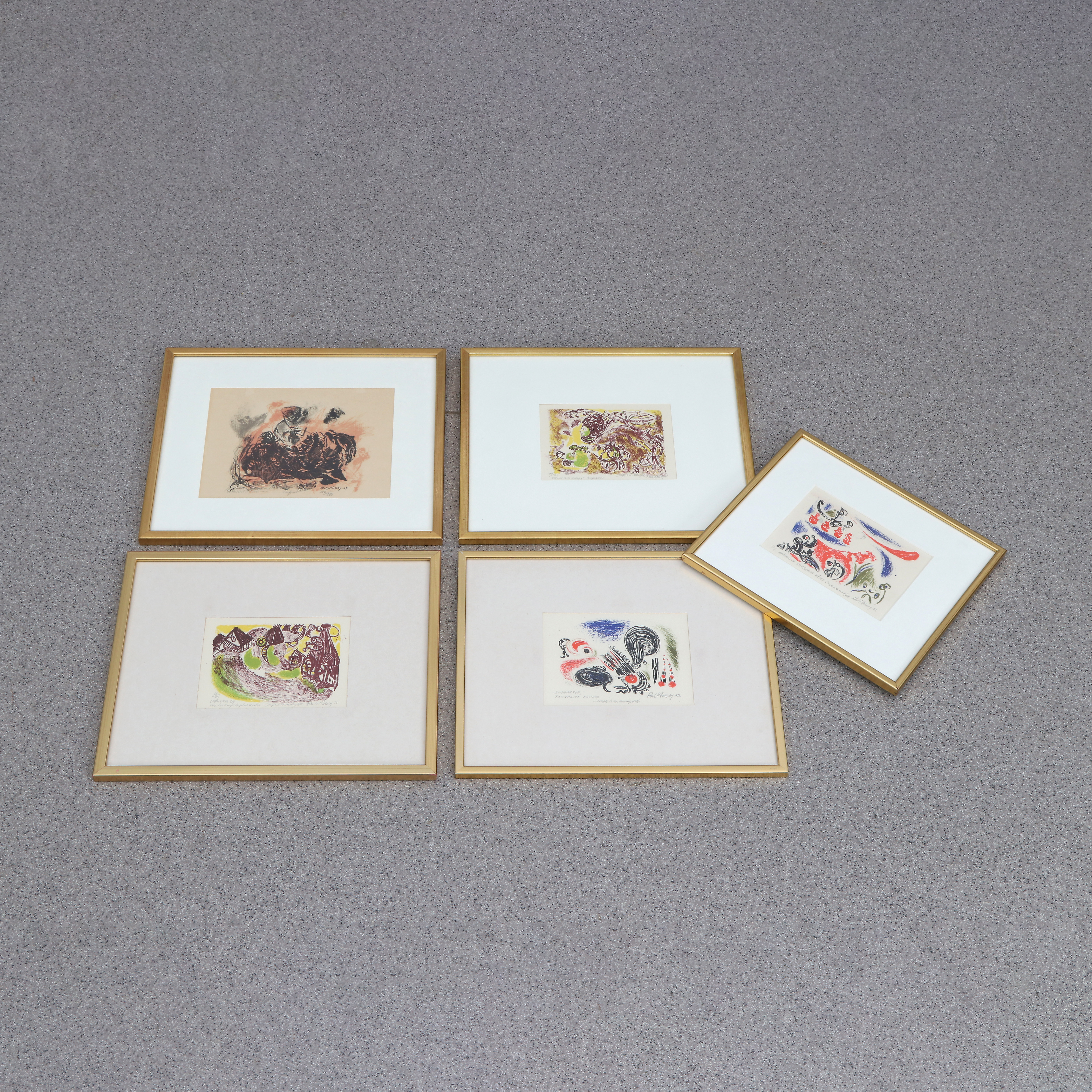 PAUL HOLSBY. LITOGRAFIER, FEM ST. Kompositioner. Signerade.