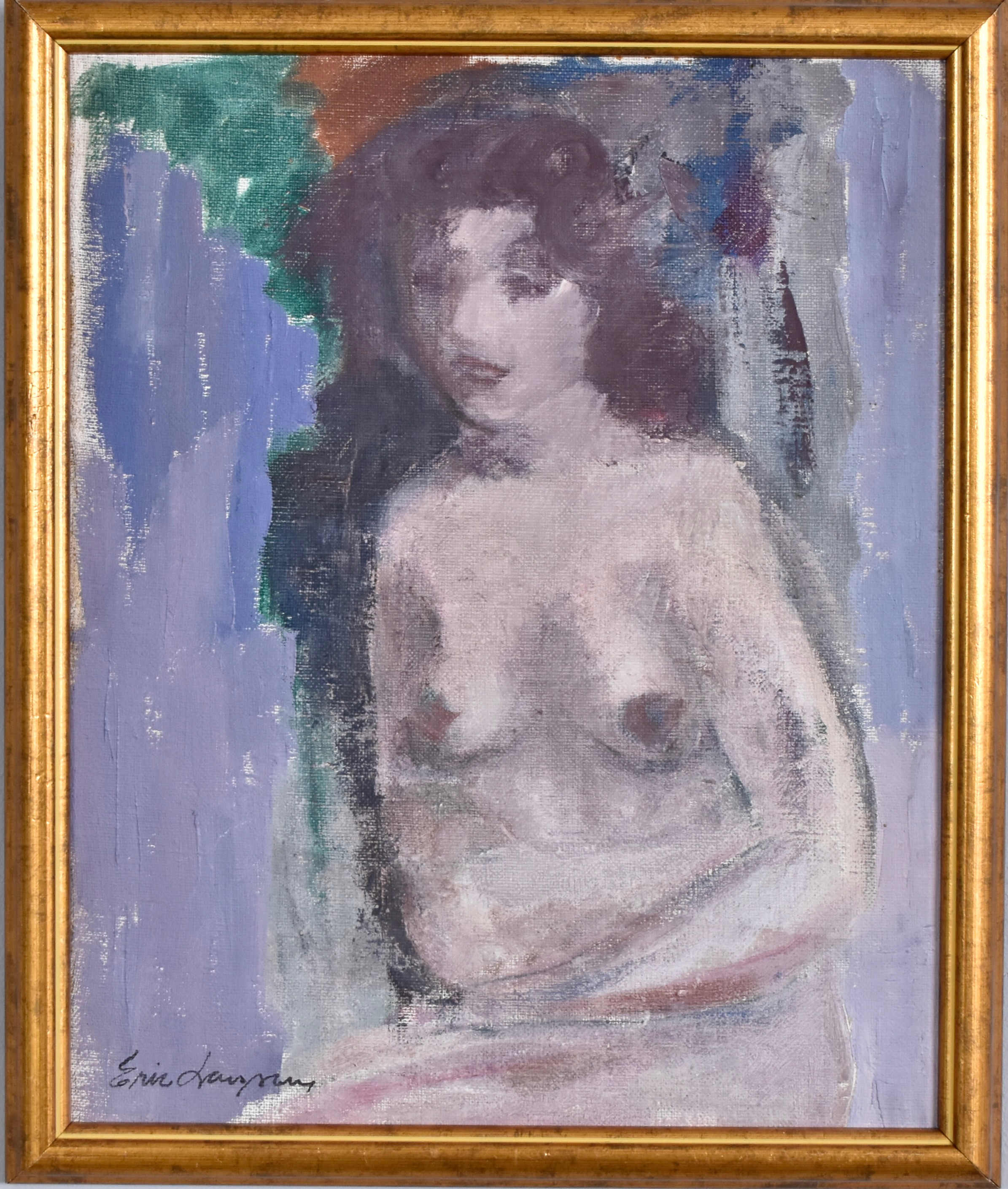 ERIC LARSSON. Olja på duk, uppklistrad på pannå.