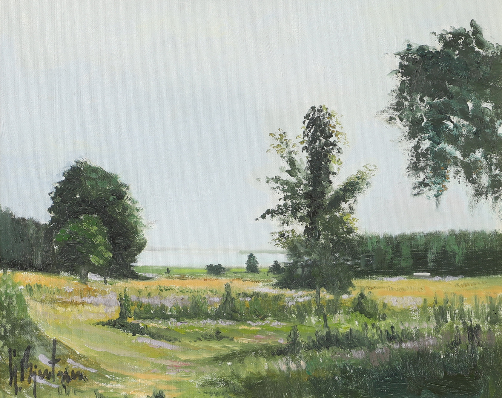 GÖTE BJERTNER. Landskap, olja på duk, signerad G. Bjertner.