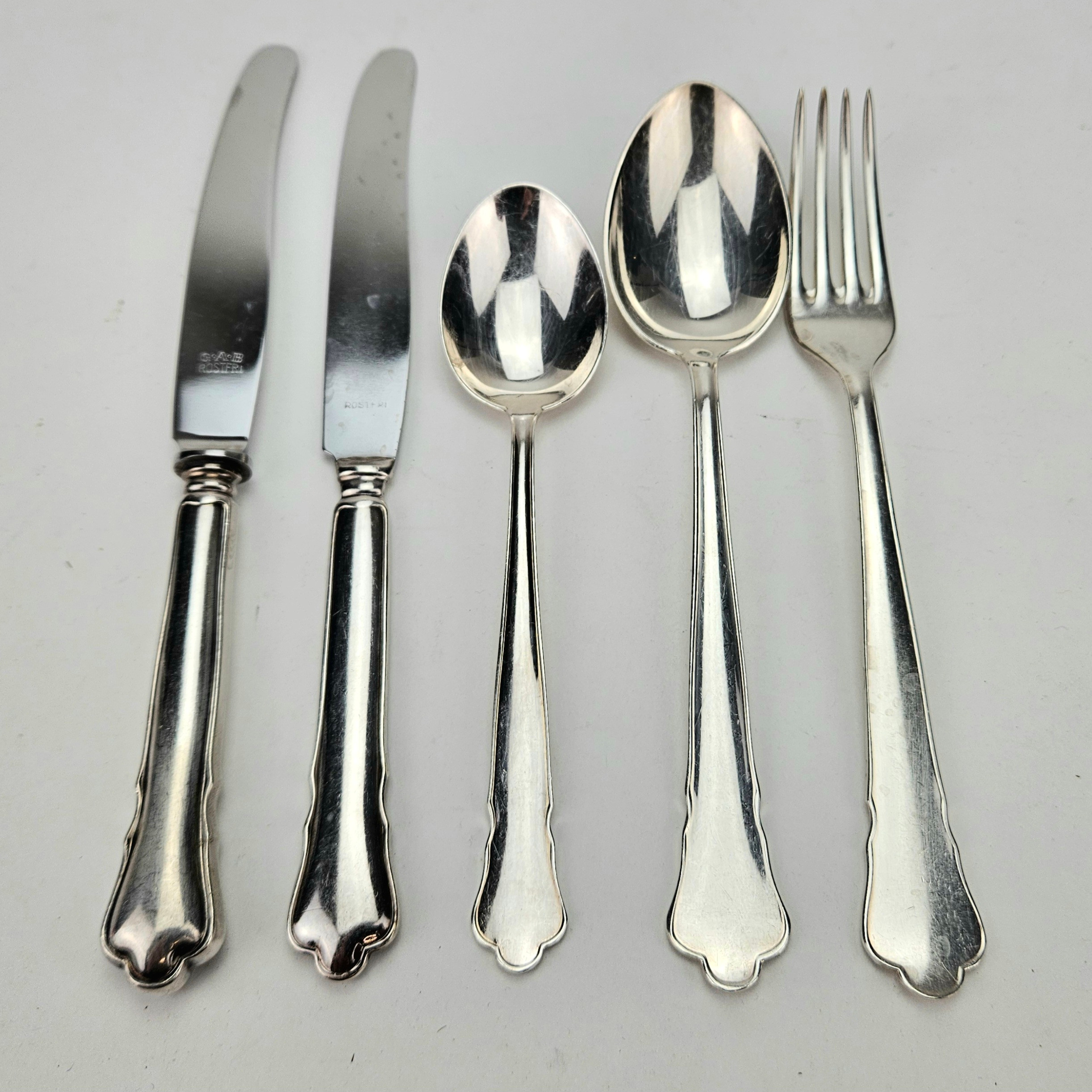 BESTICK, 43 delar, nysilver, "Chippendale", GAB, 1900-tal.