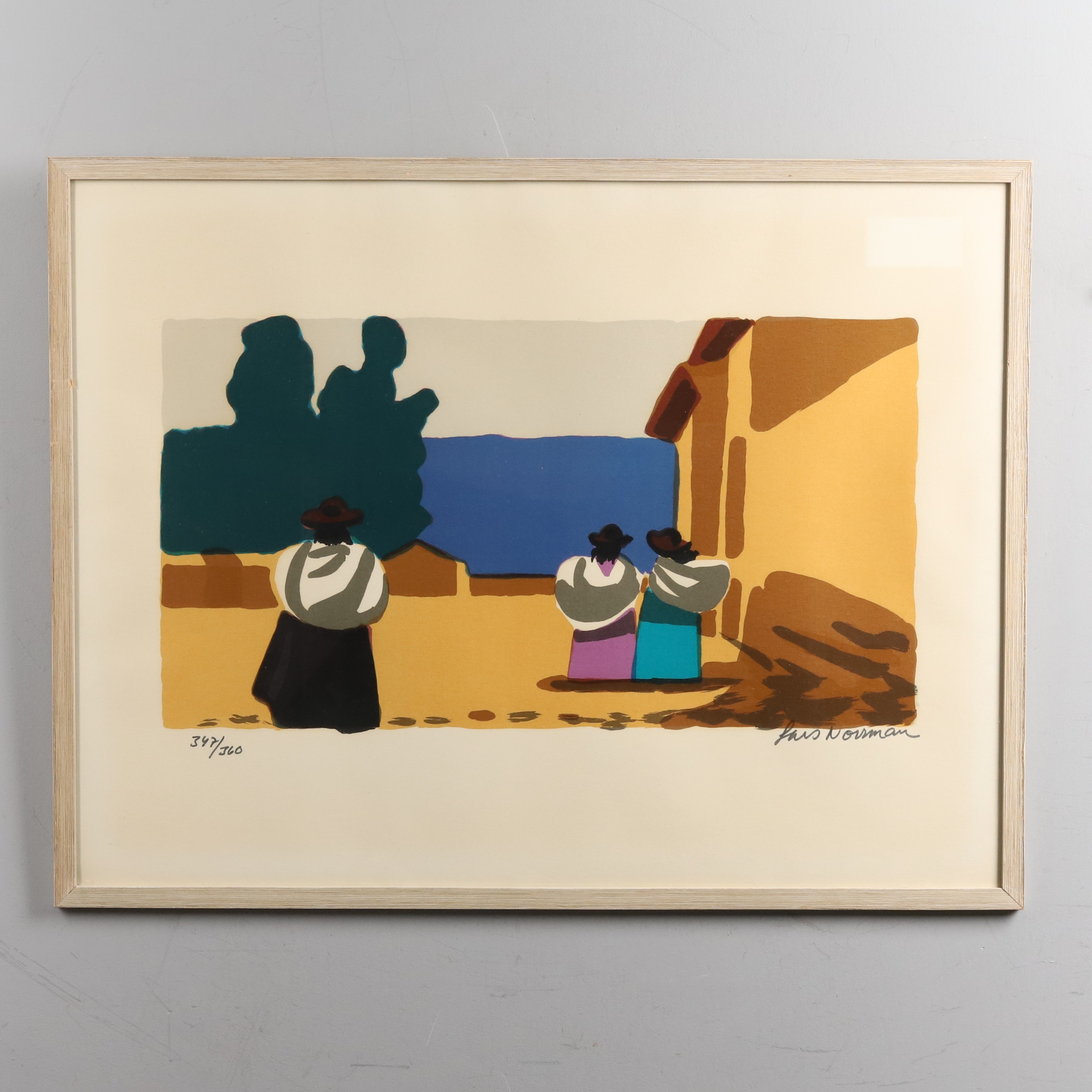 LARS NORRMAN. Motiv från sydamerika. Färglitografi. Signerad och numrerad 347/360.