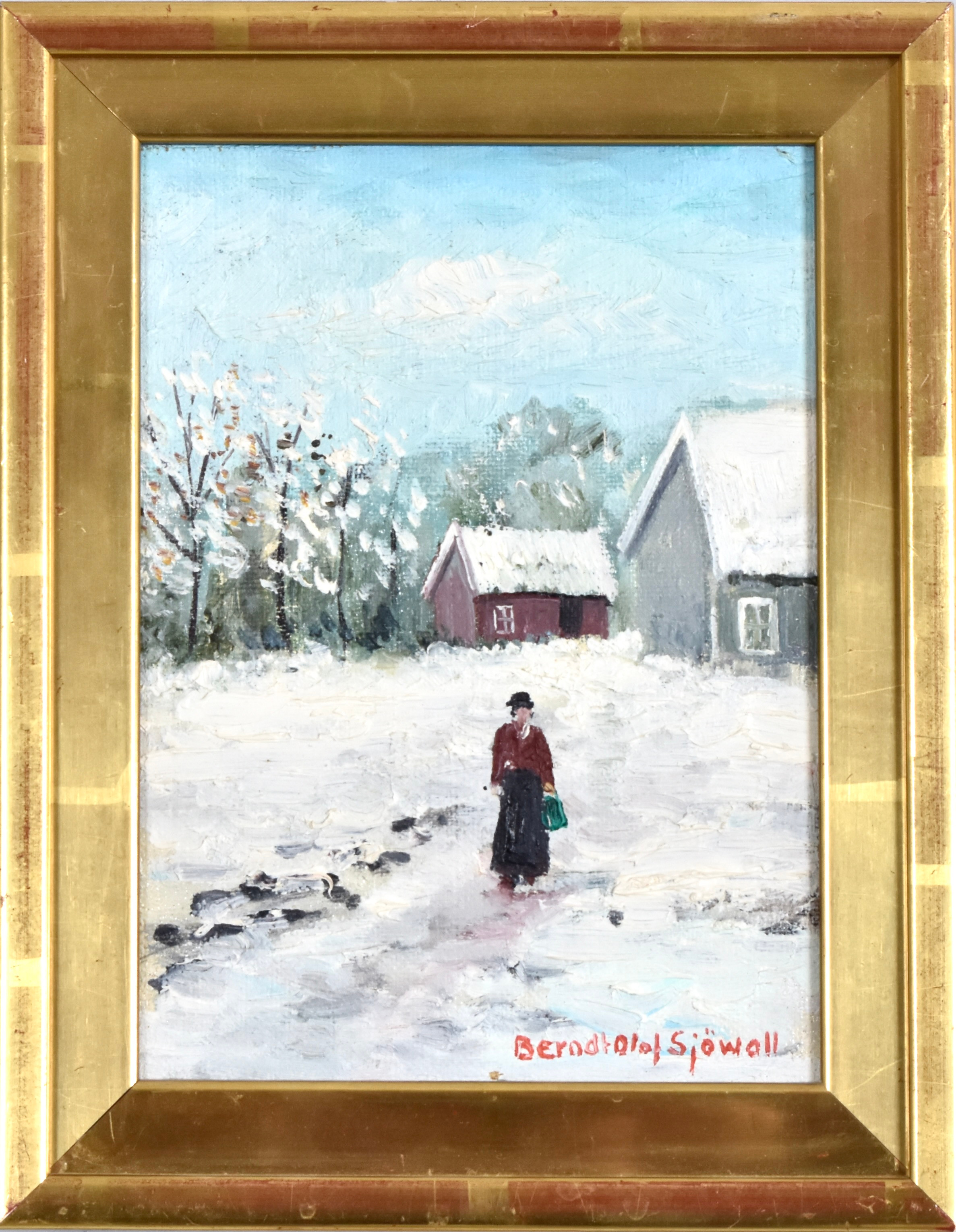 BERNDT OLOF SJÖWALL. Olja på pannå.