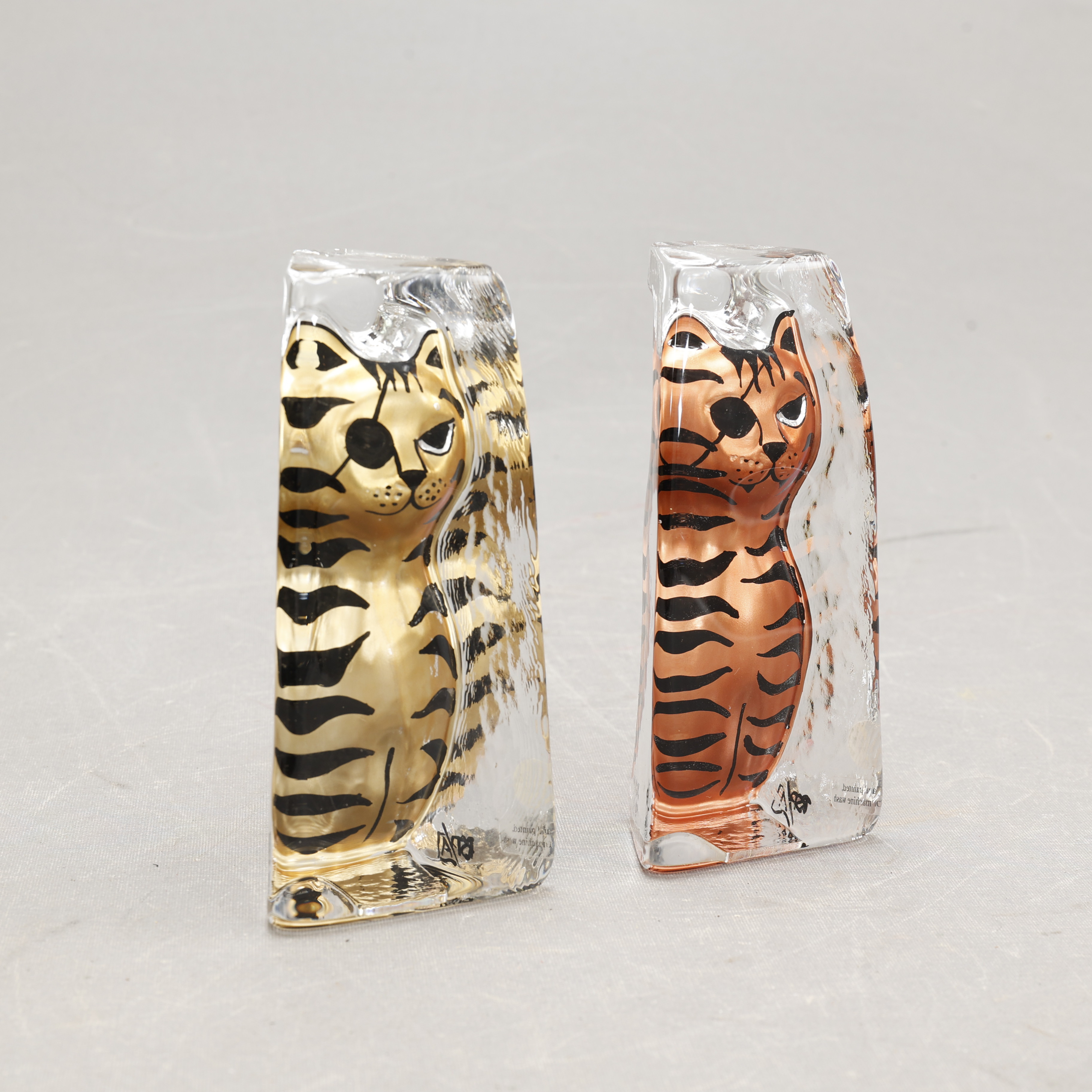 RENATE STOCK PAULSSON. SKULPTURER, 2 stycken, glas, Sea glasbruk.