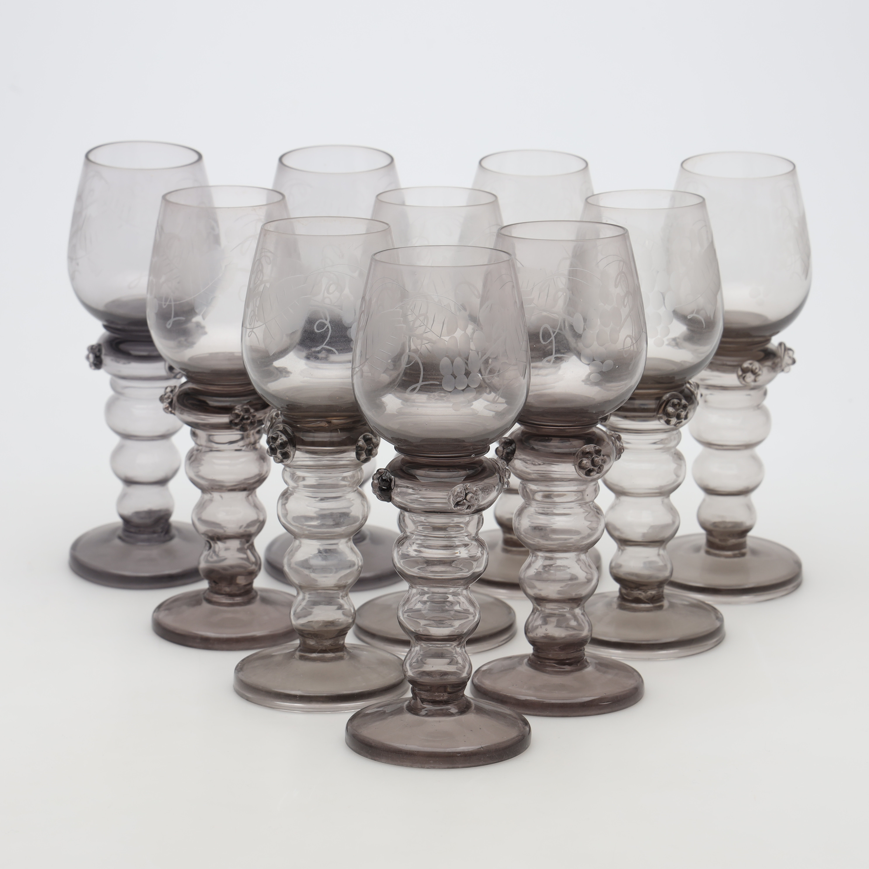 REMMARE, 10 stycken, glas, frostad dekor.