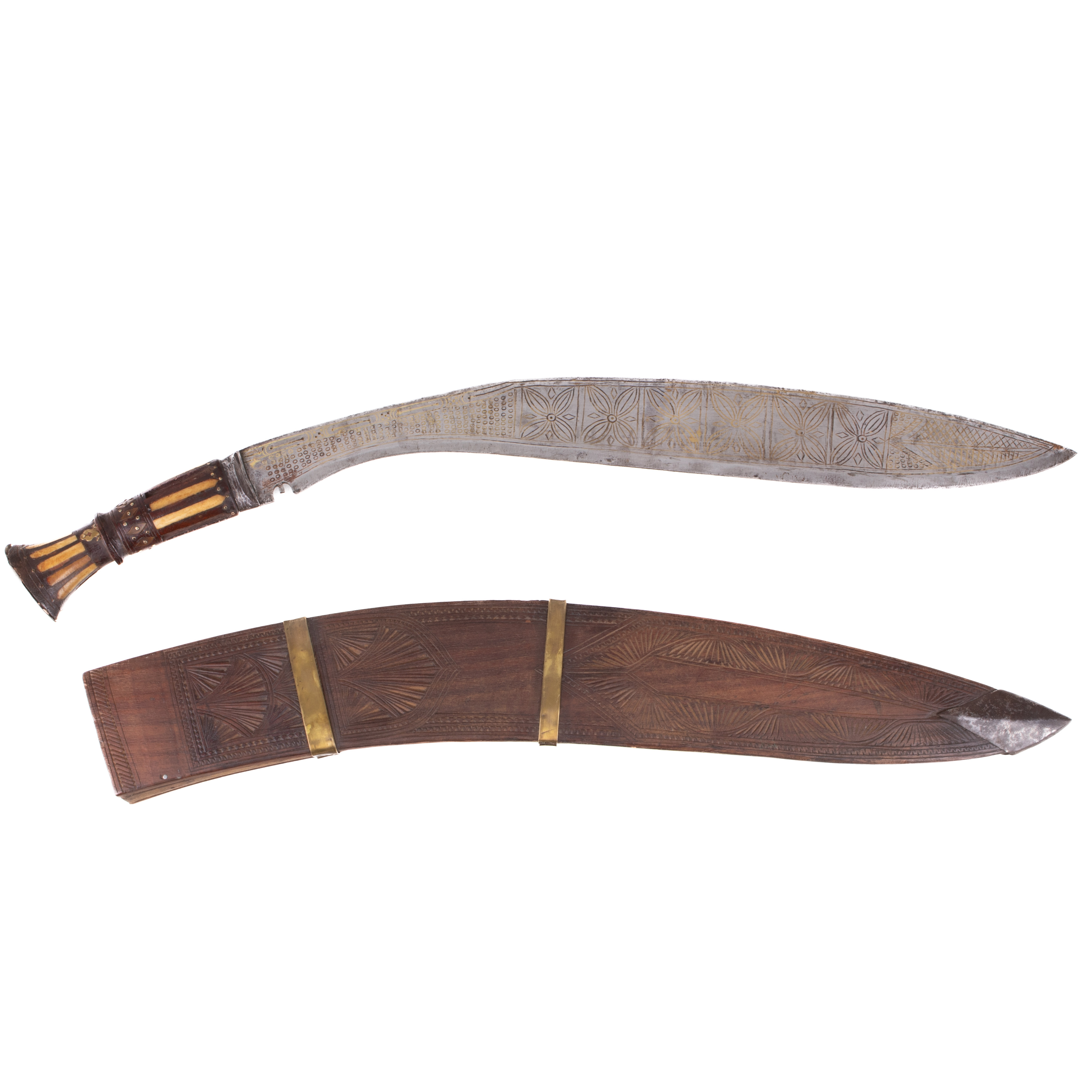 SVÄRD, ceremoniell stor Kukri, Indien, 1900-tal.