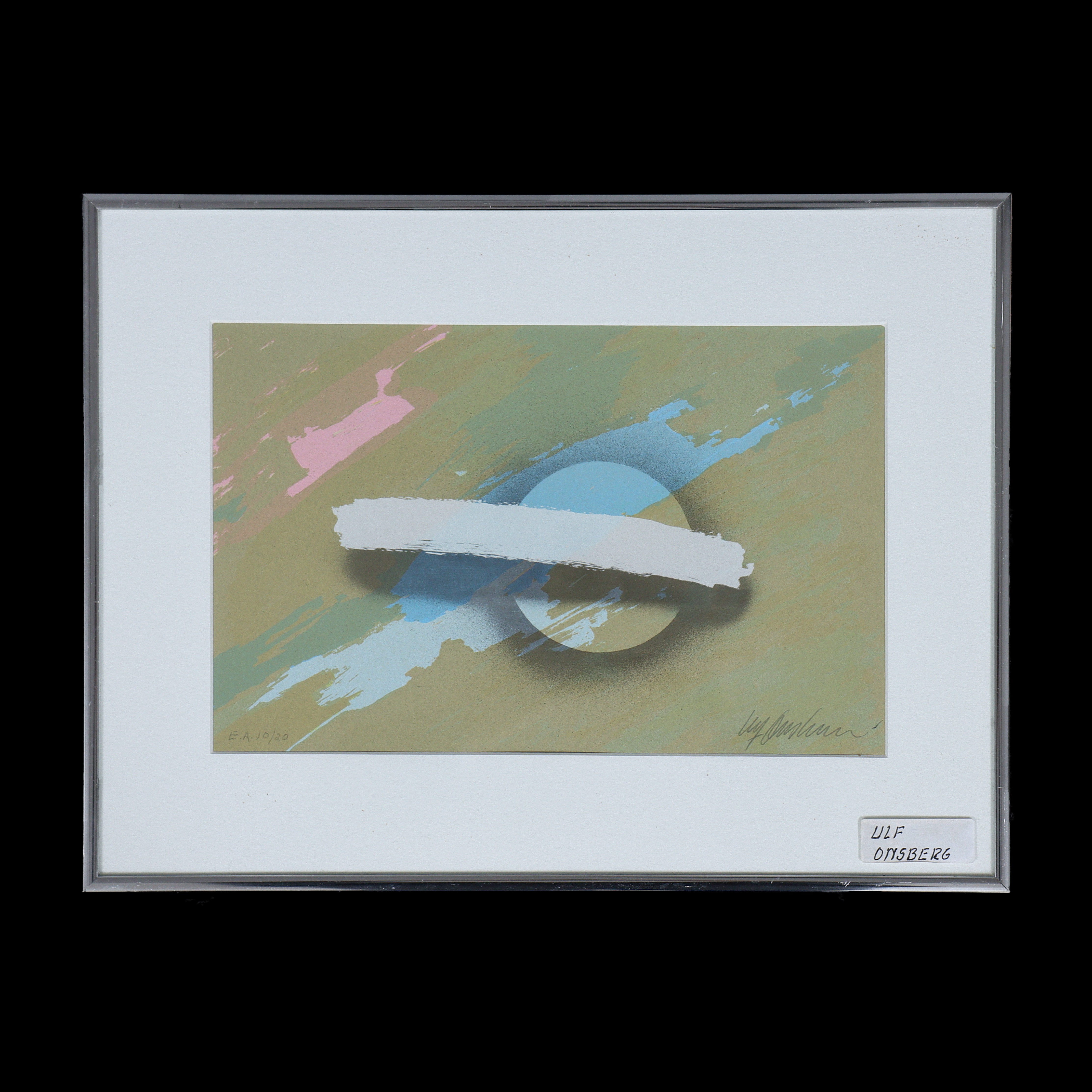 ULF ONSBERG. (f. 1932) LITOGRAFI EA 10/20, SIGNERAD, INGLASAD.