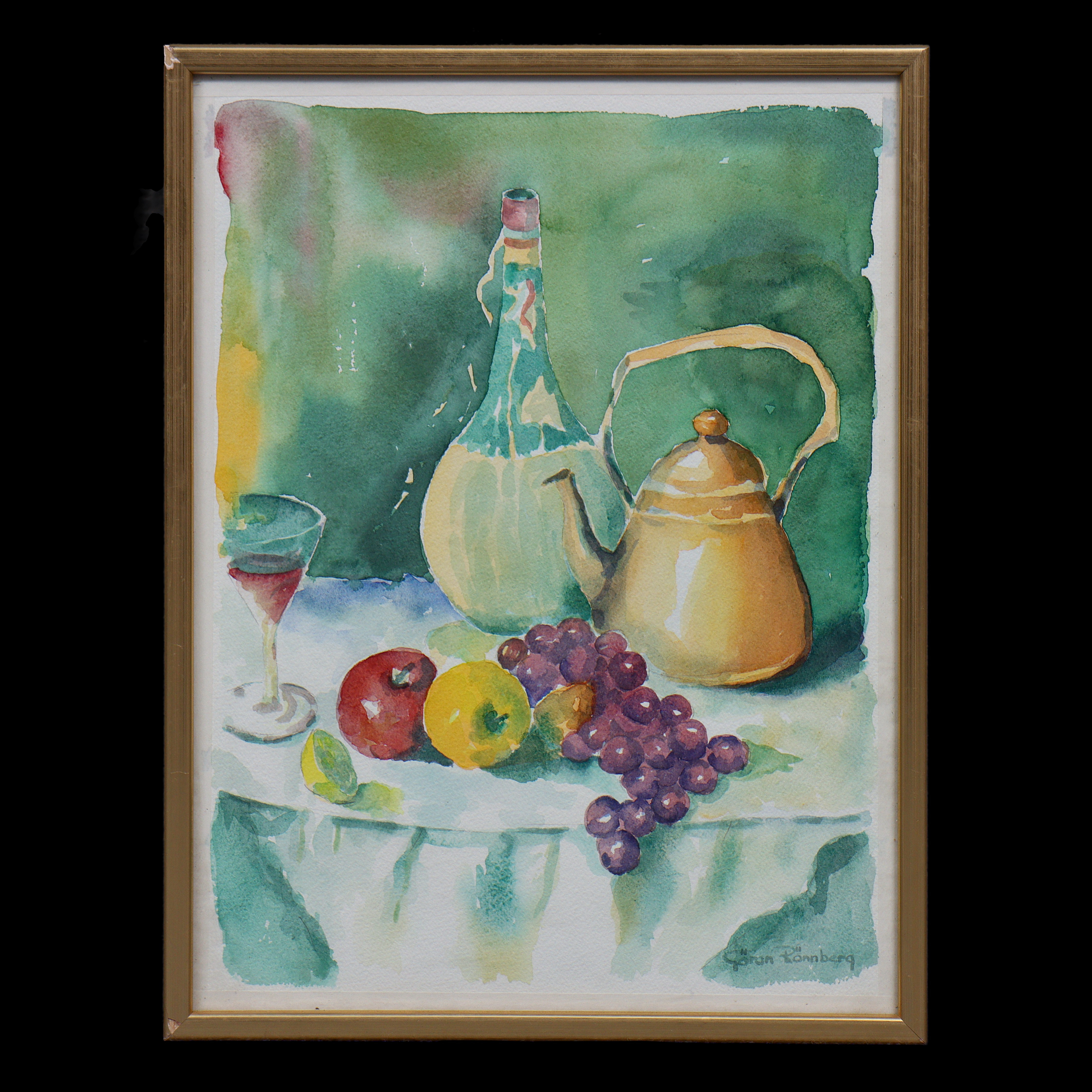 GÖRAN RÖNNBERG (f. 1951, STRÖMSNÄSBRUK) AKVARELL, SIGNERAD, INGLASAD.