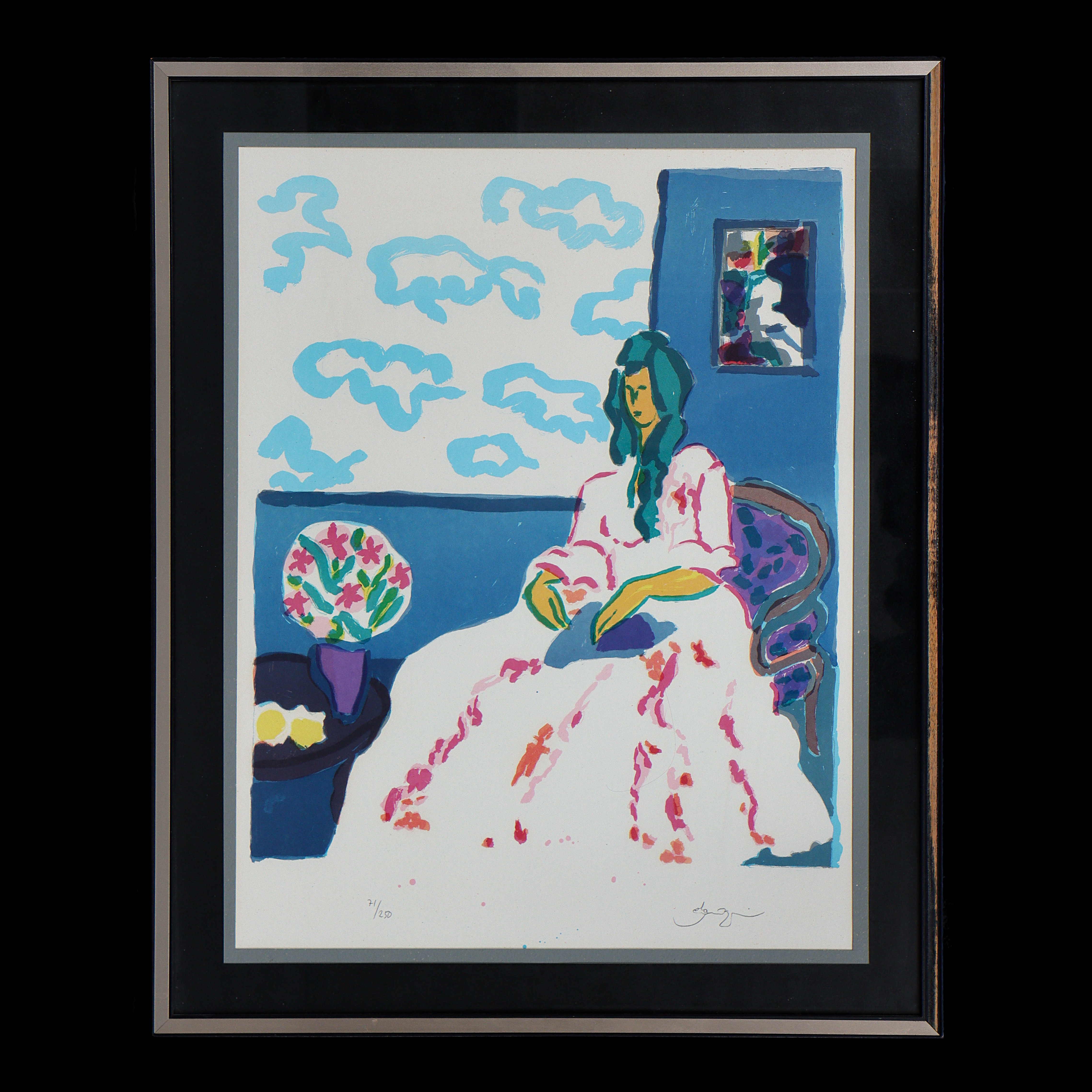 ROLAND K NILSSON (f. 1942, MALMÖ) LITOGRAFI 71/250, SIGNERAD, INGLASAD.