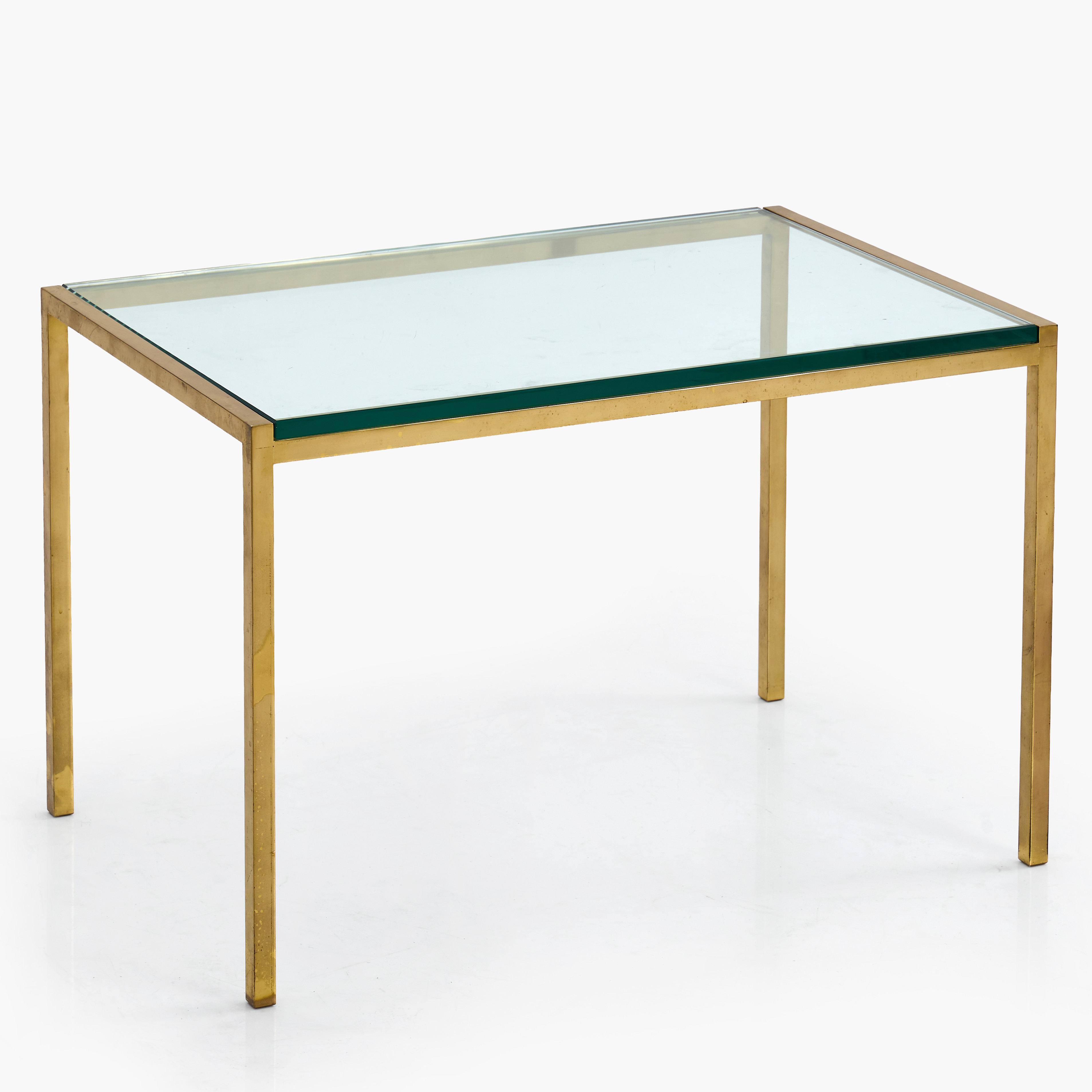 SOFFBORD, mässing, glasskiva, 1970-tal.