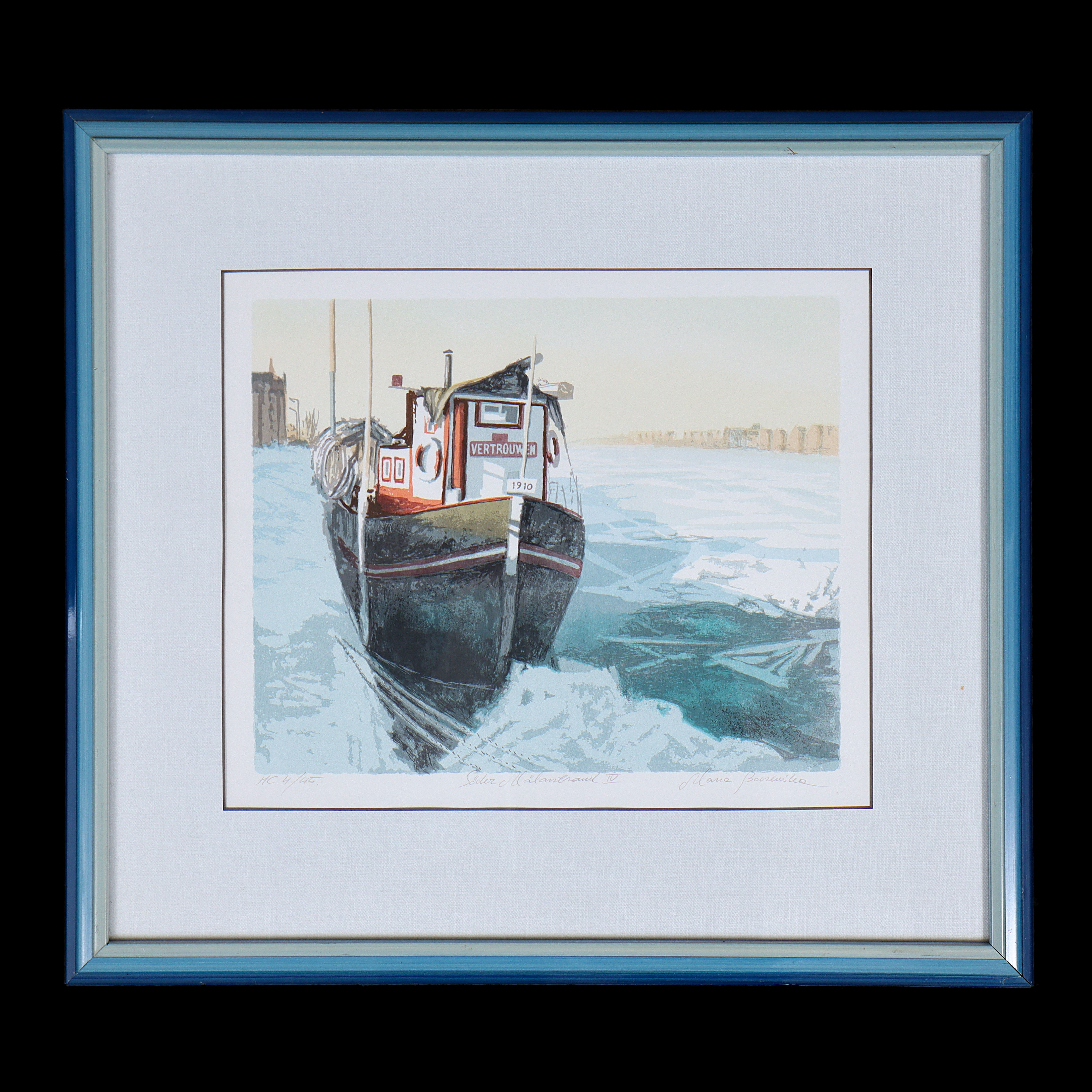 MARIA BOCZEWSKA (f. 1940, POLEN) "SÖDER MÄLARSTRAND (IV) "LITOGRAFI, HC 8/45, SIGNERAD, INGLASAD.