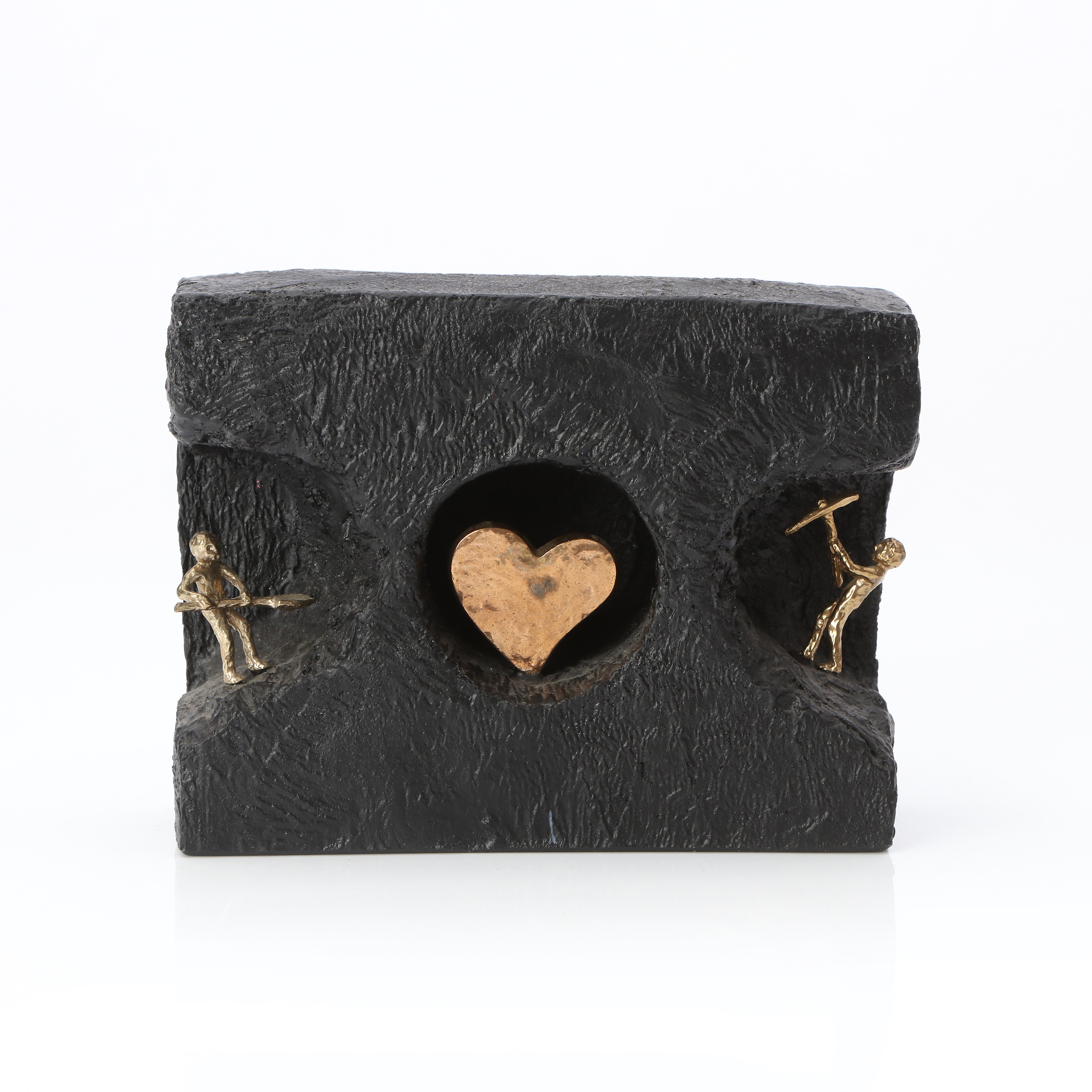 OKÄND KONSTNÄR, SKULPTUR. Gjutmassa och gulmetall. Osignerad.