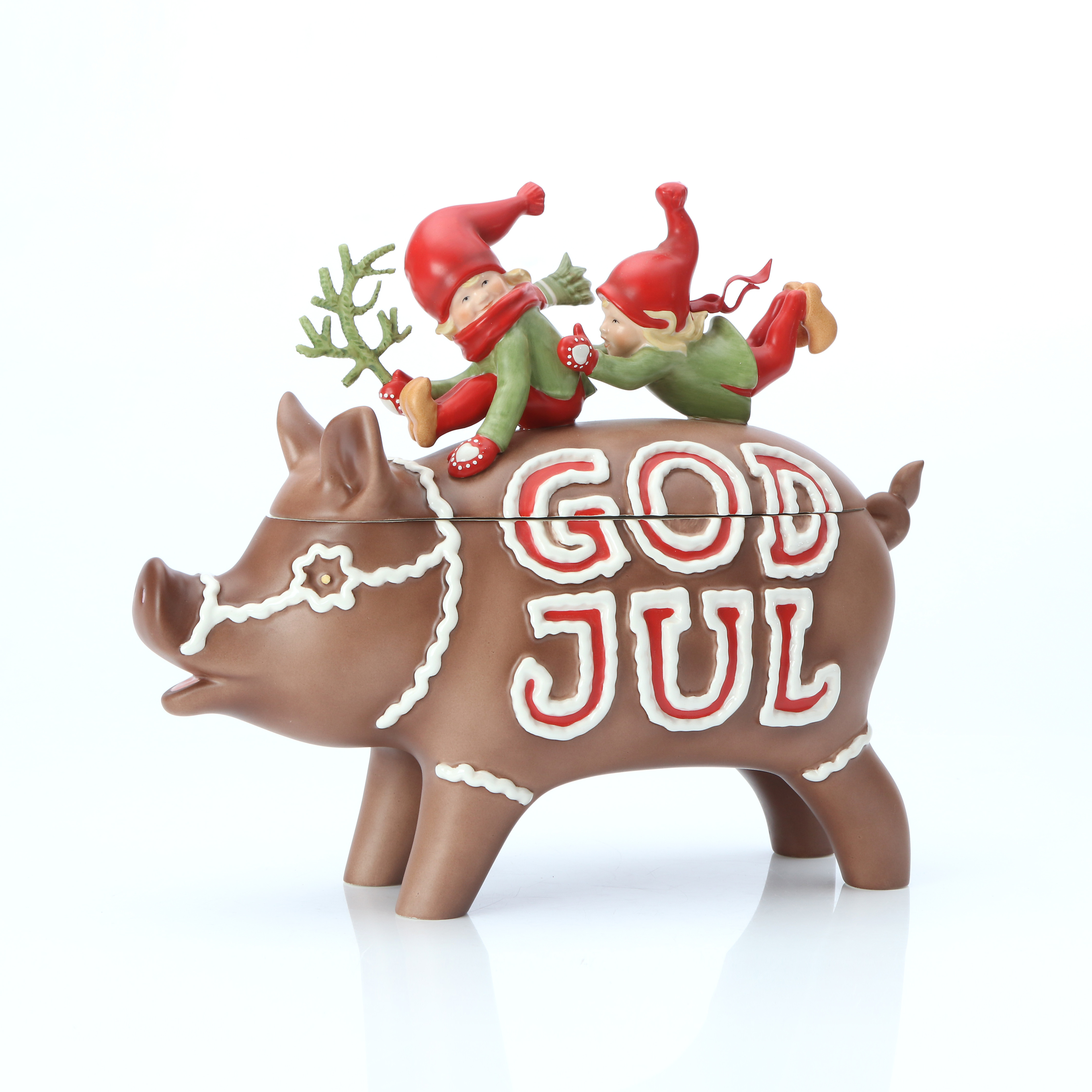 LARS CARLSSON. BURK I FORM AV PEPPARKAKSGRIS. Keramik. Fyrklövern, samtida tillverkning.