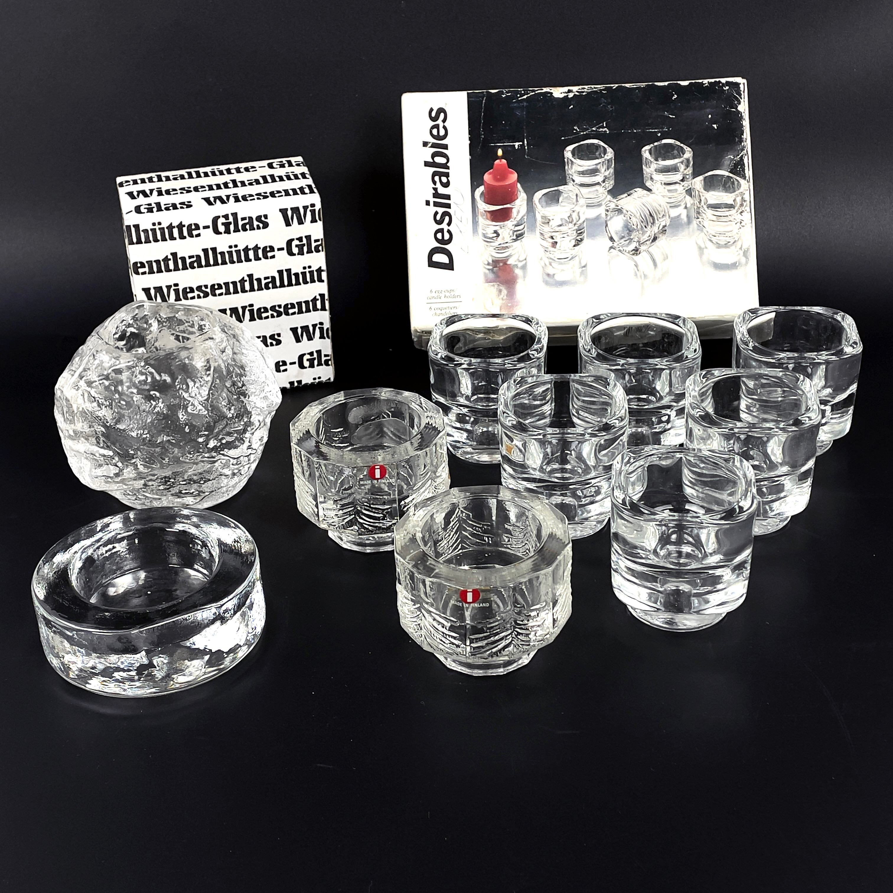 PARTI LJUSLYKTOR, 10 st. Glas, bl.a. Iittala och Kosta Boda.
