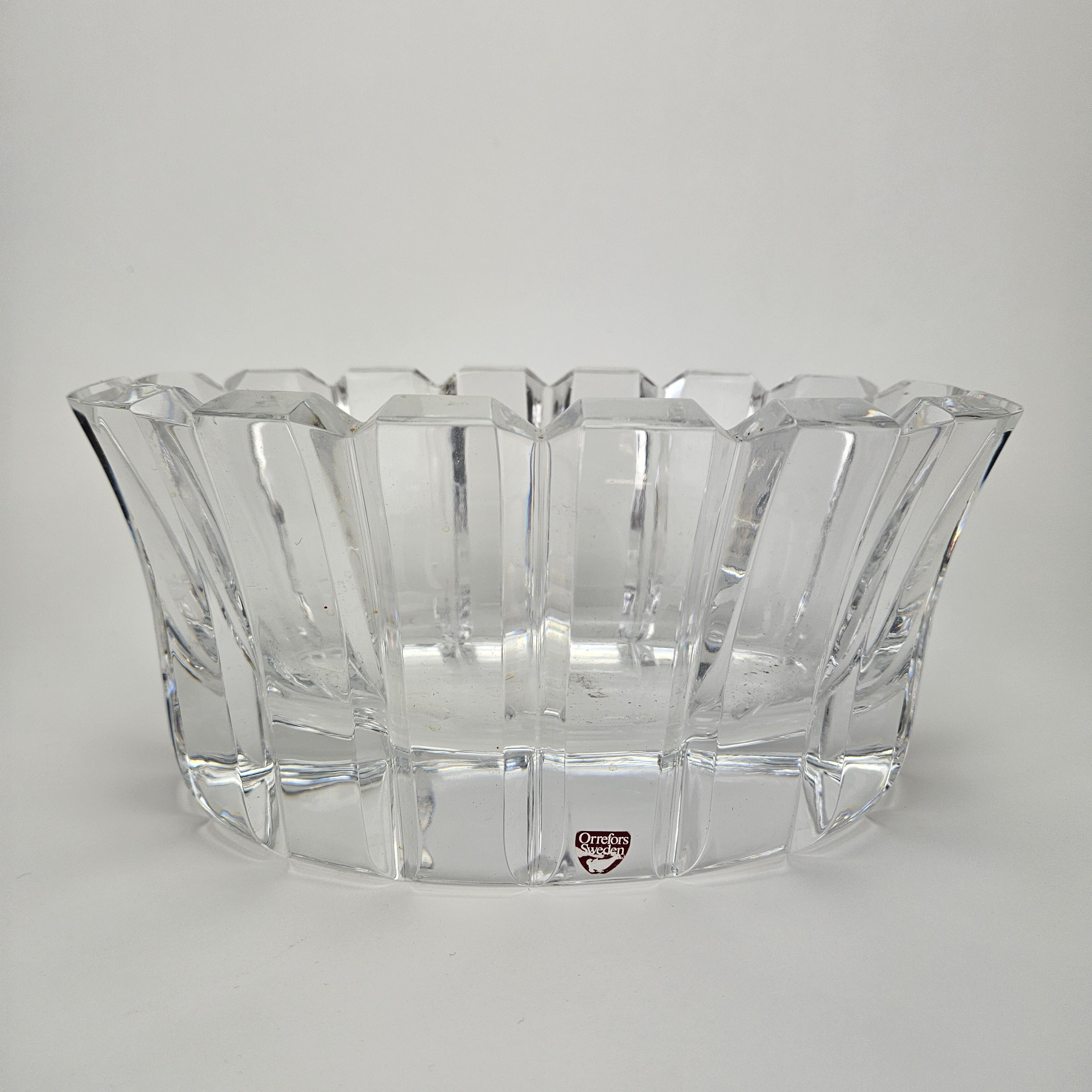 GUNNAR CYRÉN. Skål, glas, "Stenhammar", Orrefors, signerad.