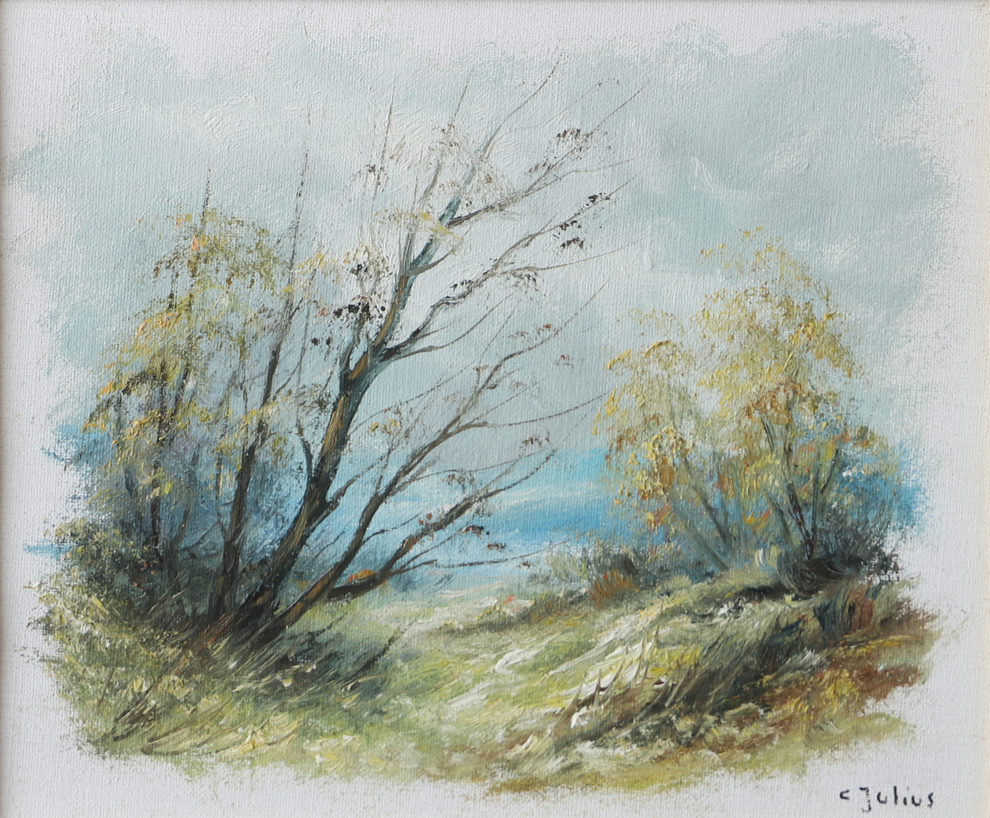 CARL JULIUS. Landskap, olja på duk, signerad C. Julius.