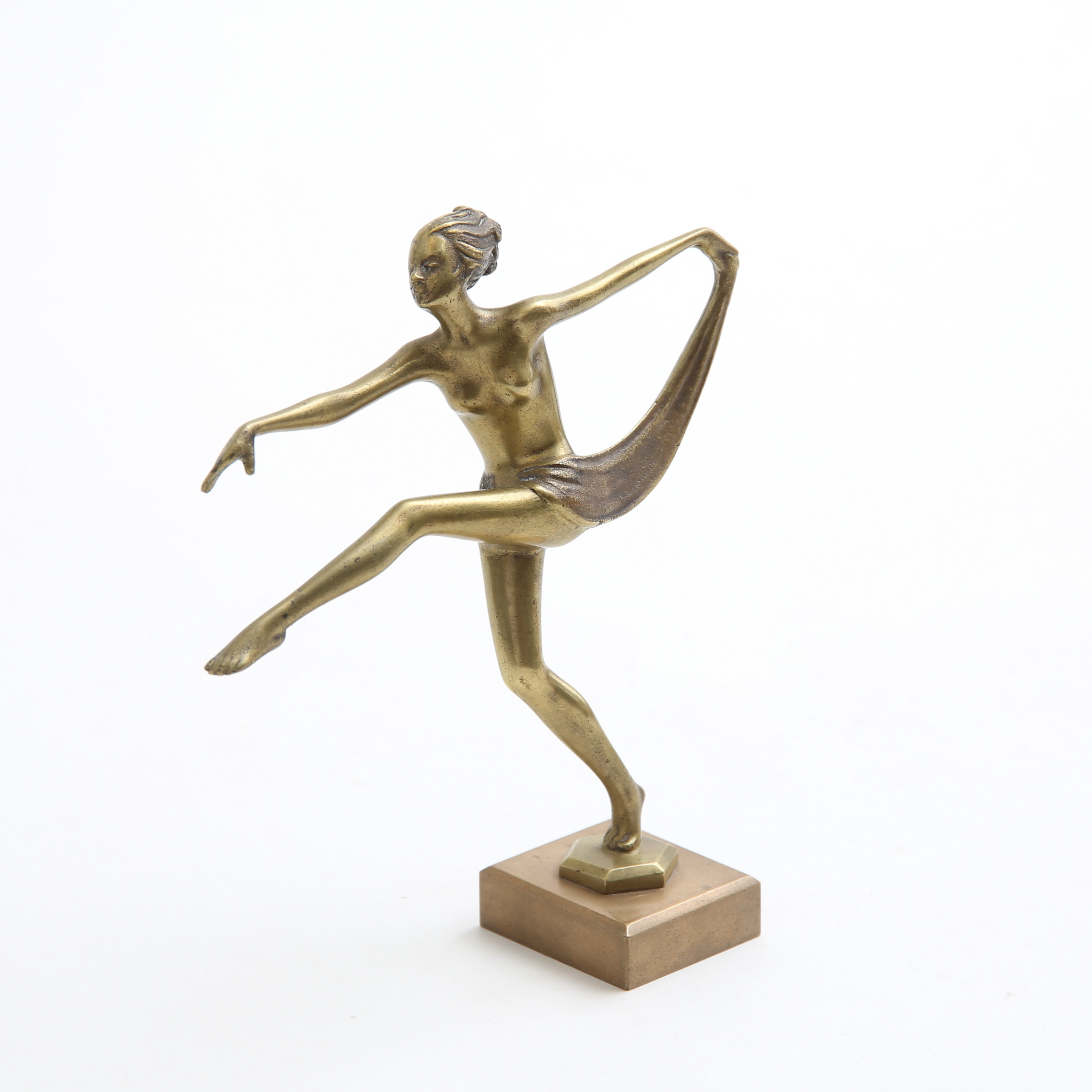 SKULPTUR, danserska, Art Deco, metall, 1900-tal.