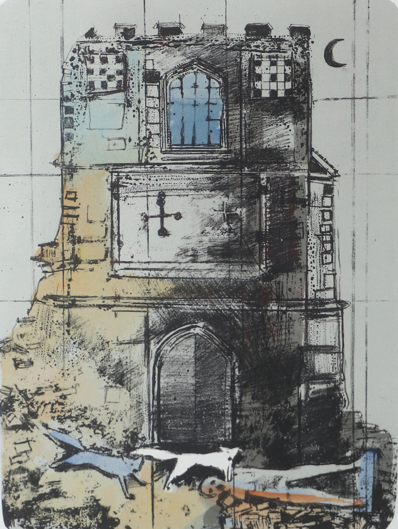 MICHAEL CASFORD. "Fox", färglitografi, signerad.