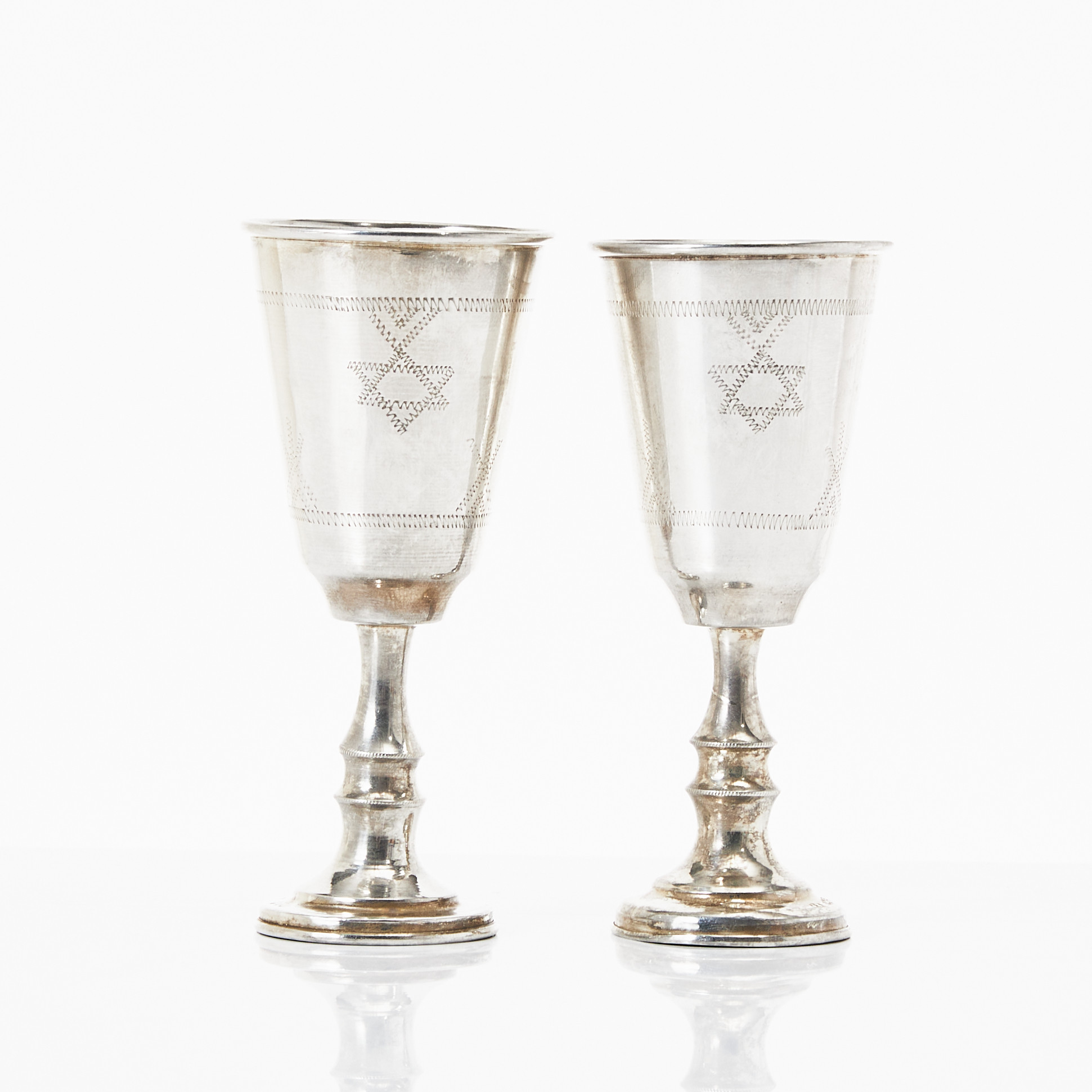 JOSEPH ZWEIG. Supkoppar, 1 par, sterlingsilver, Chester 1916, judaica.