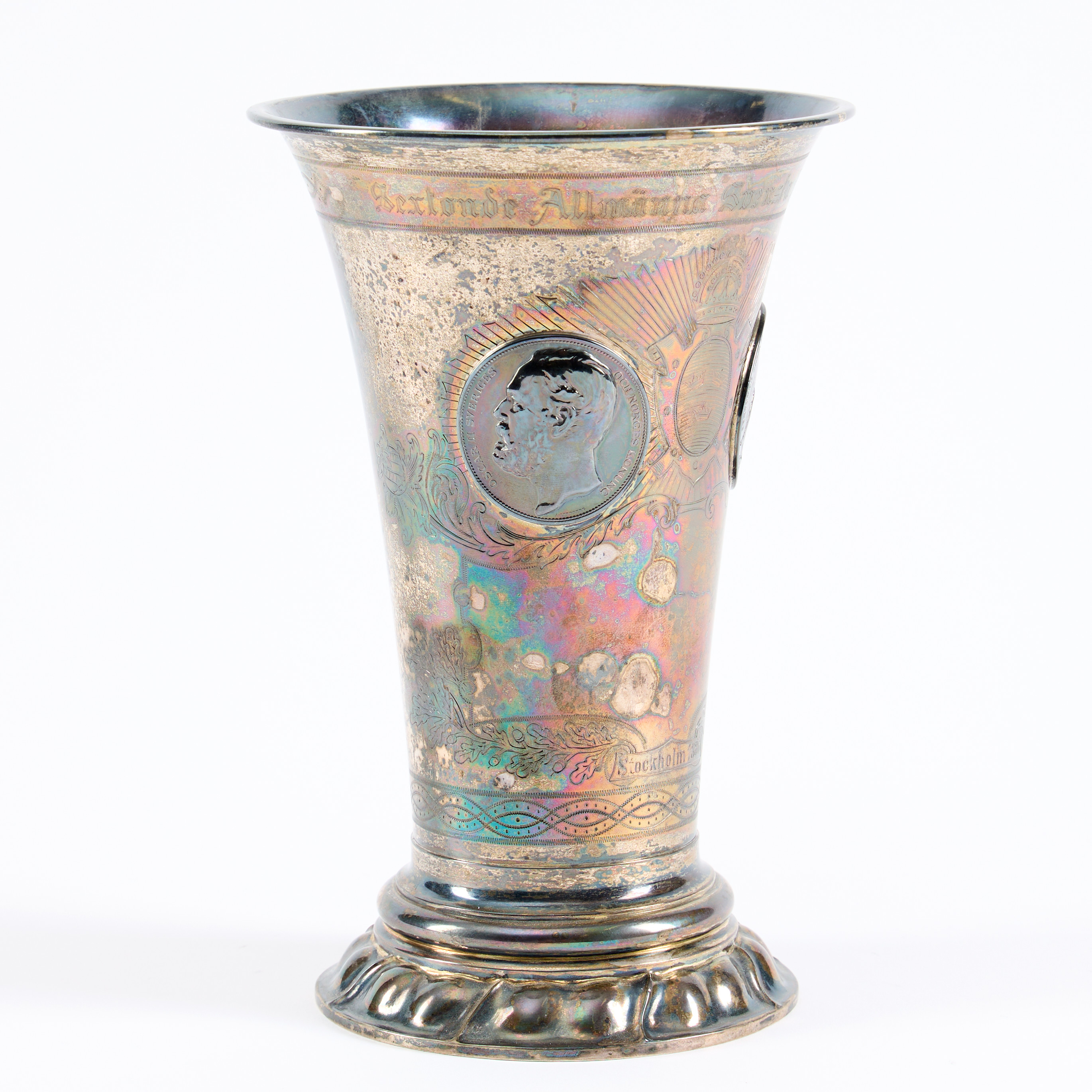 BÄGARE. CG Hallberg, silver, Stockholm, 1886.