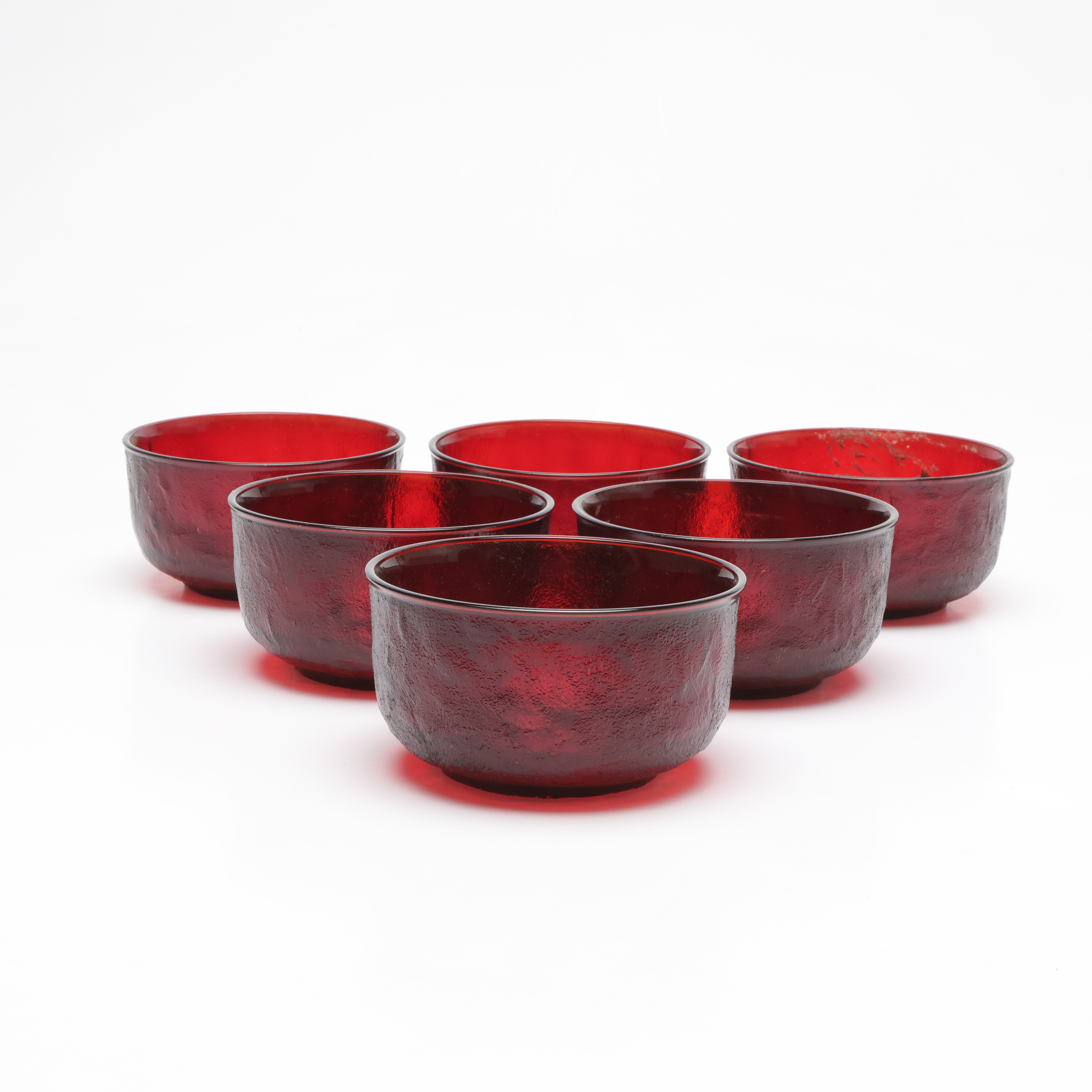 SKÅLAR, 6 st, glas, troligen Frankrike.