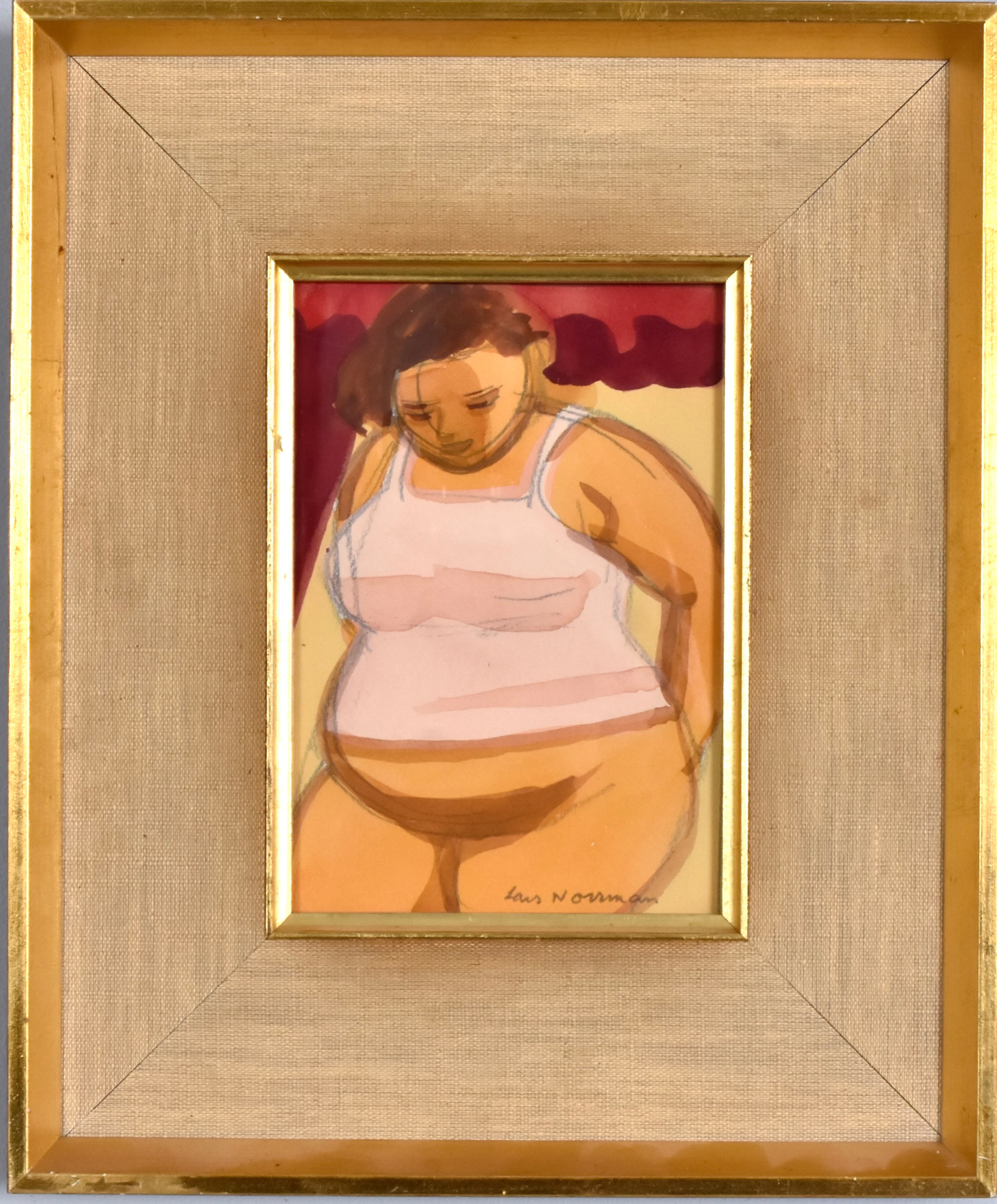 LARS NORRMAN. Akvarell med blyerts.